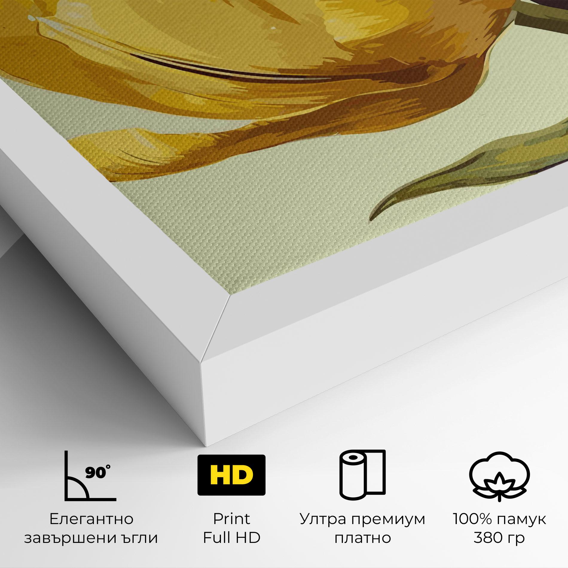 Картина на платно Yellow Shiny Tulip mockup 4