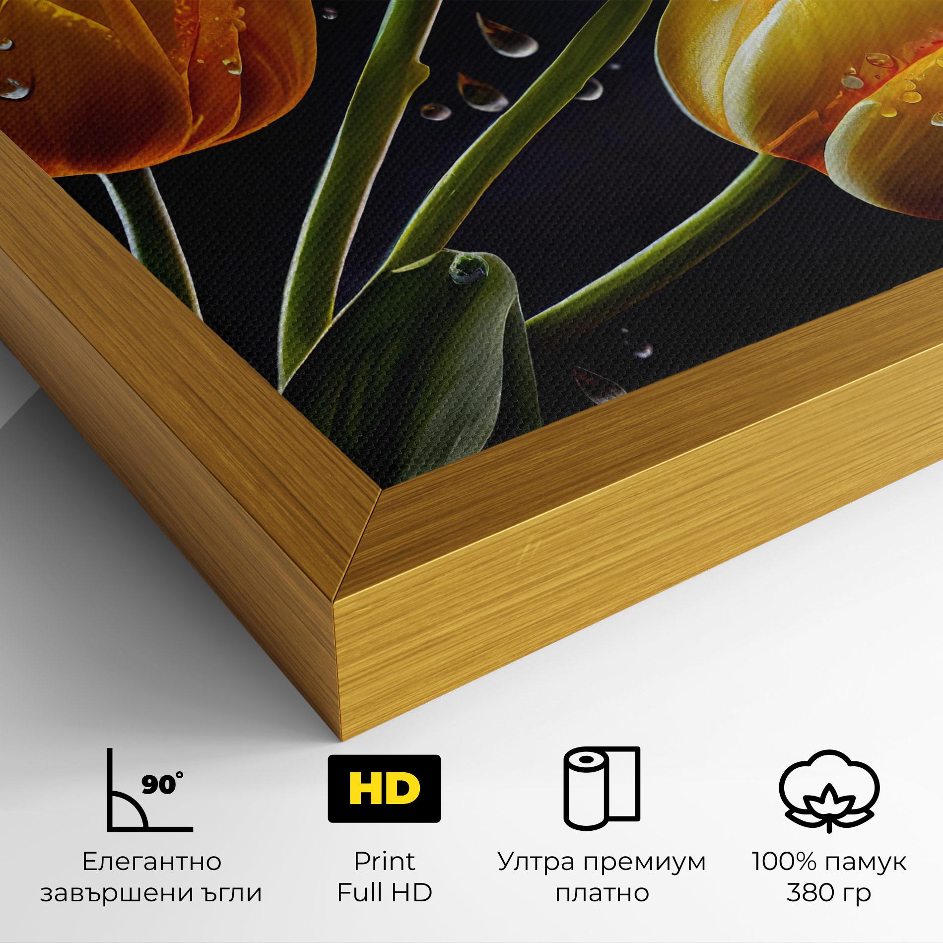 Картина на платно 3 Yellow Tulips mockup 4