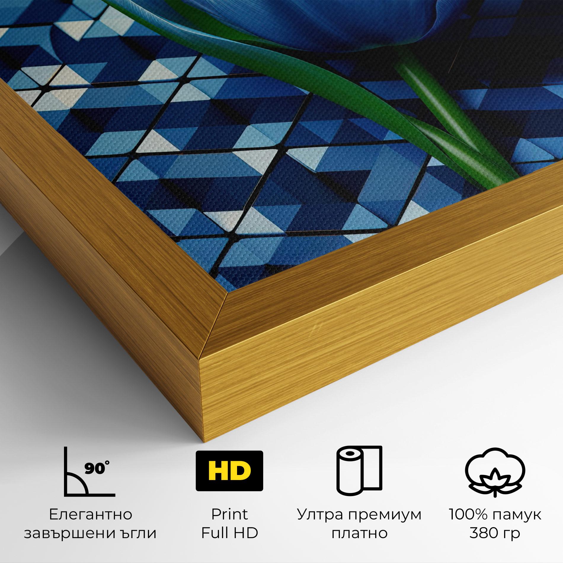 Картина на платно Blue Tulip mockup 4