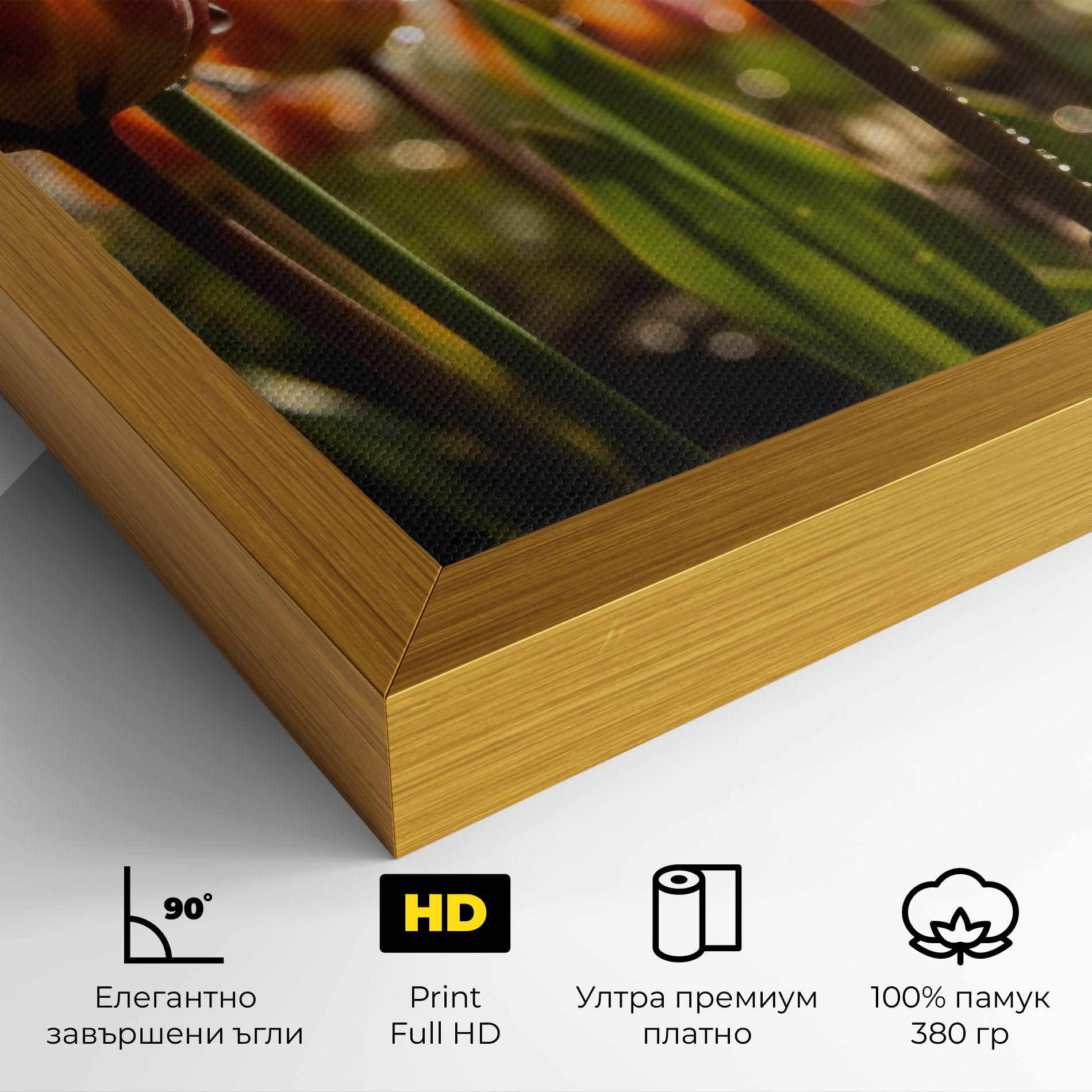 Картина на платно Orange Tulips After Rain mockup 4