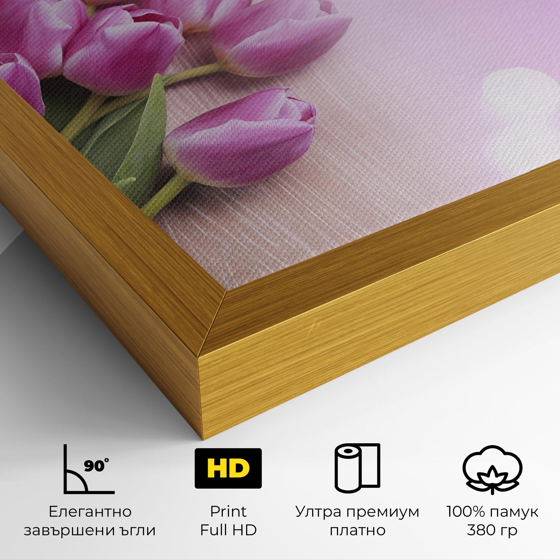 Картина на платно Pink Tulip Flowers mockup 4