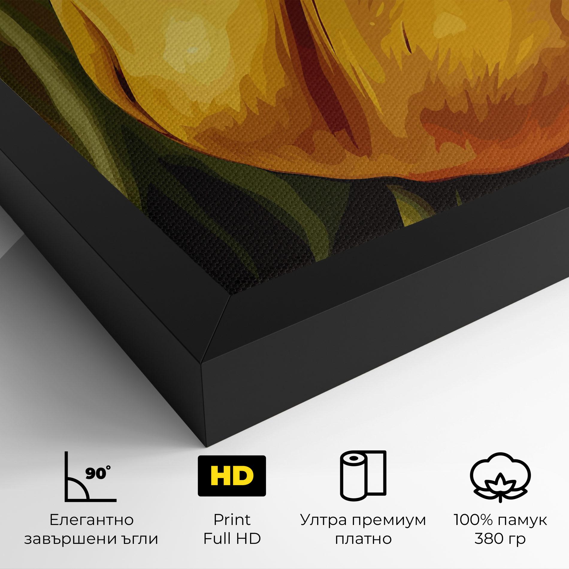 Картина на платно Big Yellow Tulip mockup 4