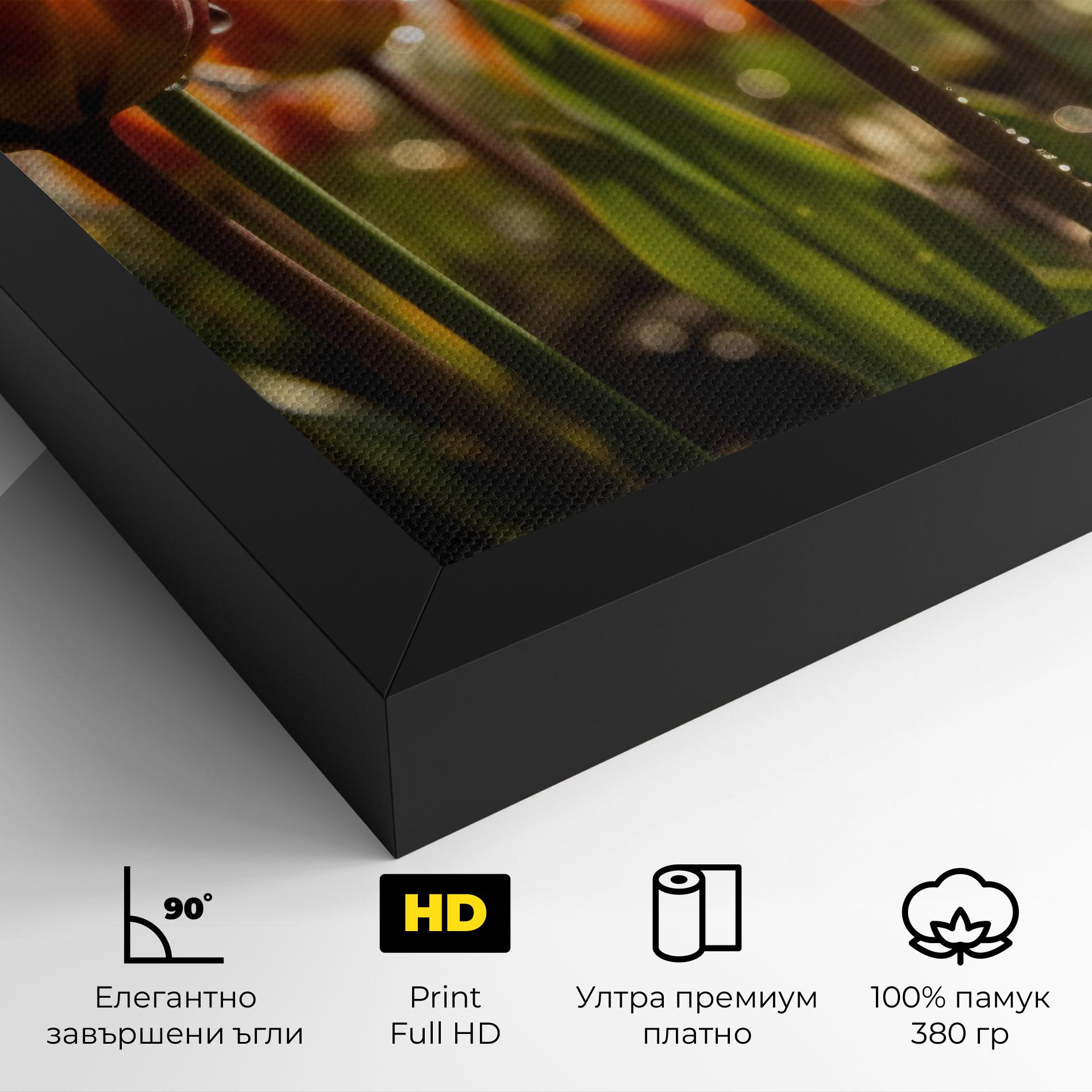 Картина на платно Orange Tulips After Rain mockup 4