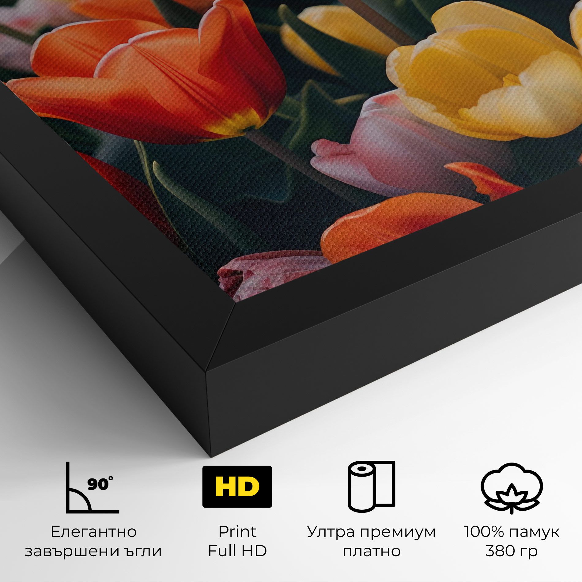Orange Yellow Tulips mockup 4