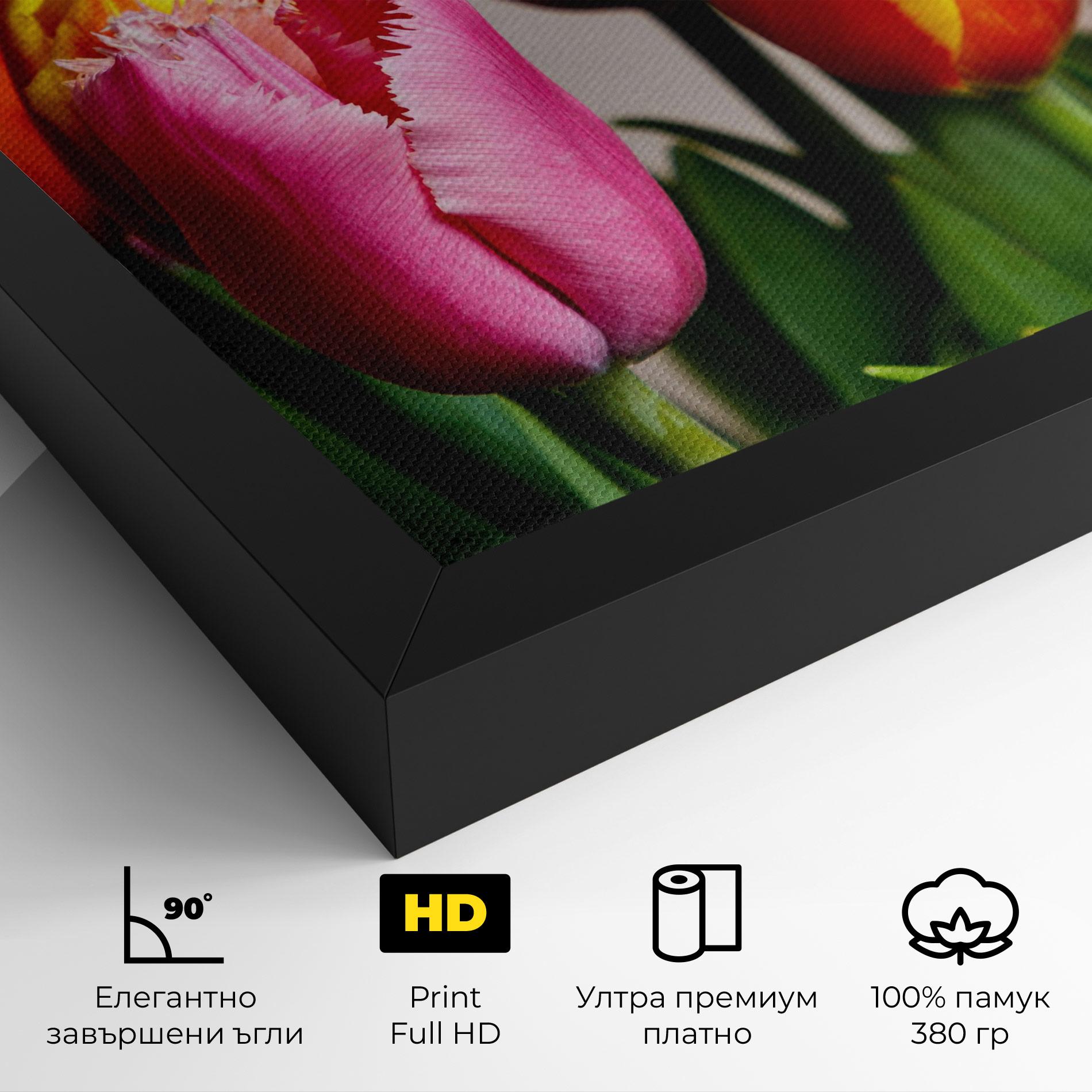 Картина на платно Pink Orange Tulips mockup 4