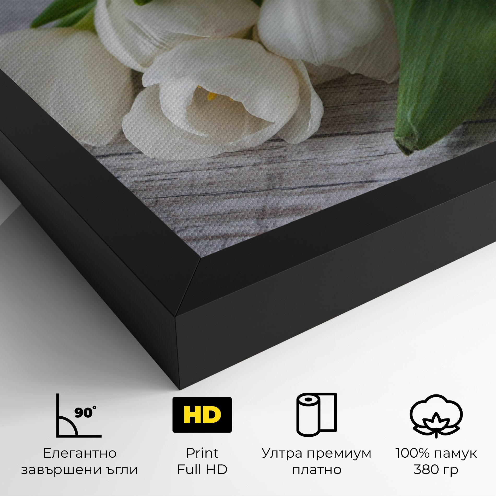 Картина на платно White Tulips Bouquet mockup 4