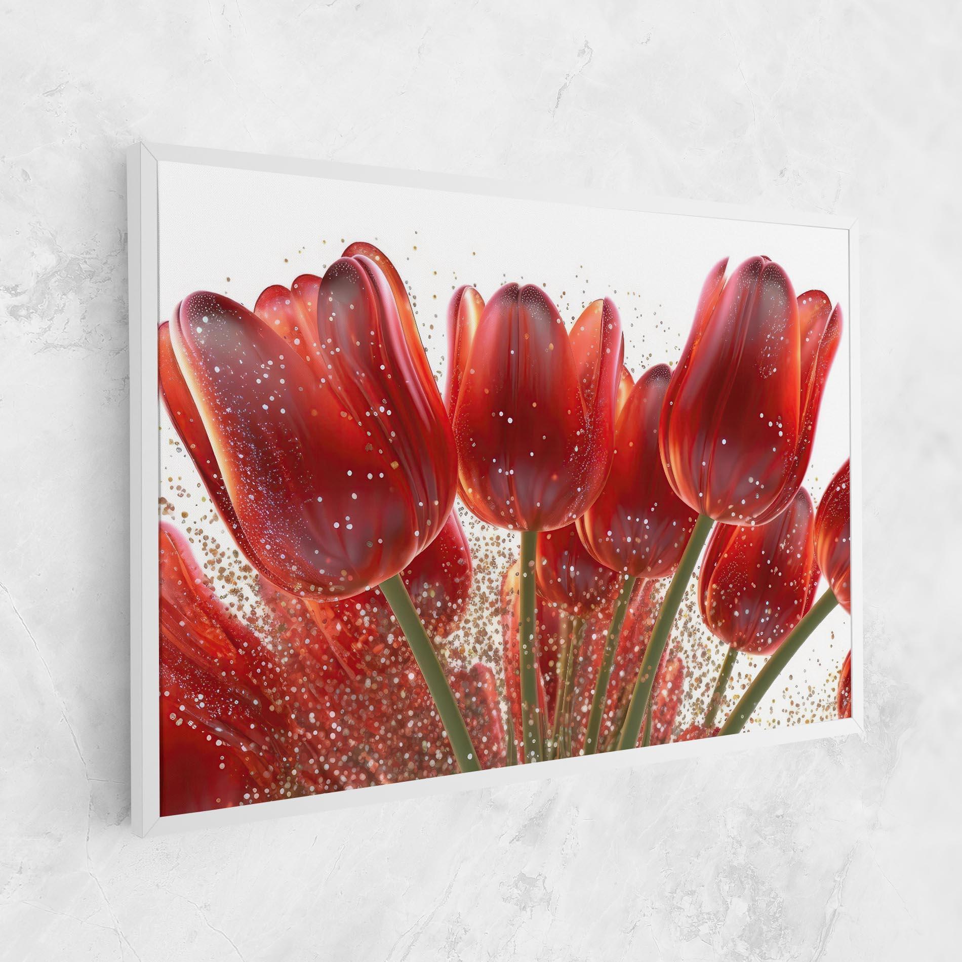 Картина на платно Glitter Red Tulips mockup 1