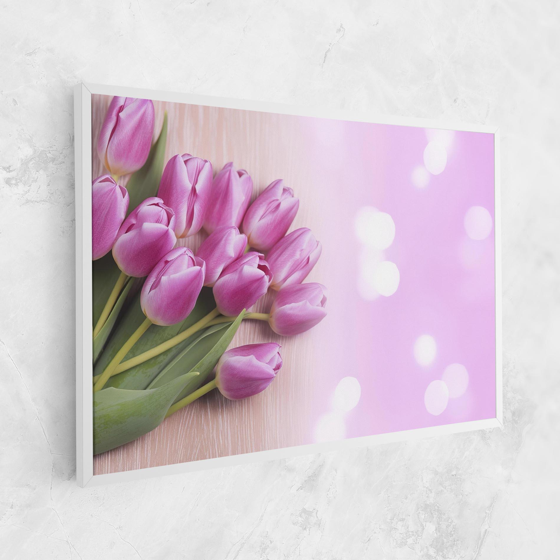 Картина на платно Pink Tulip Flowers mockup 1