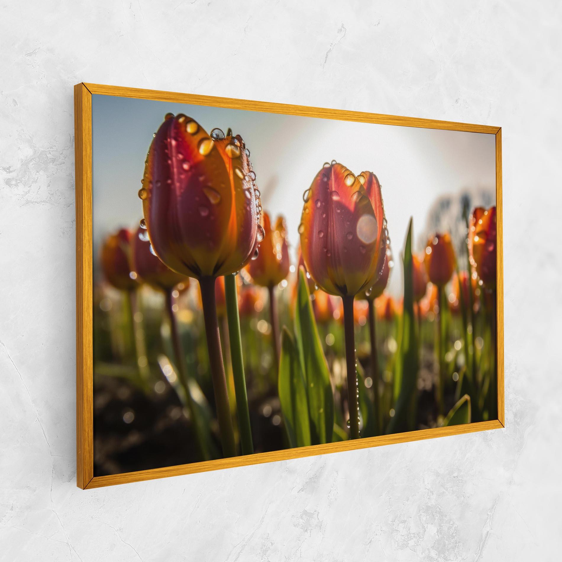 Картина на платно Orange Tulips After Rain mockup 1
