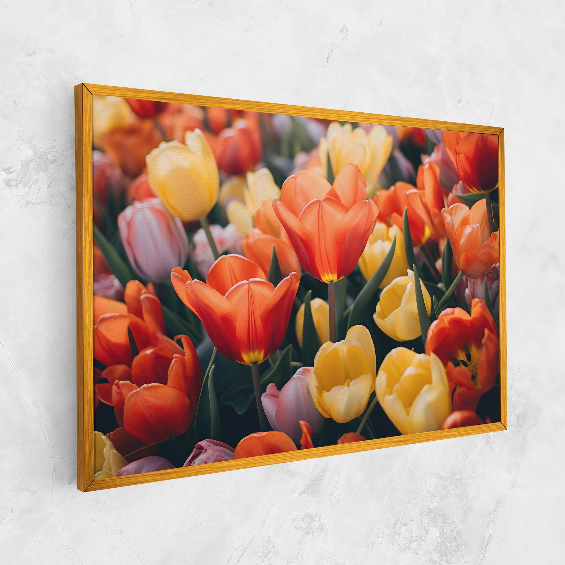 Картина на платно Orange Yellow Tulips mockup 1