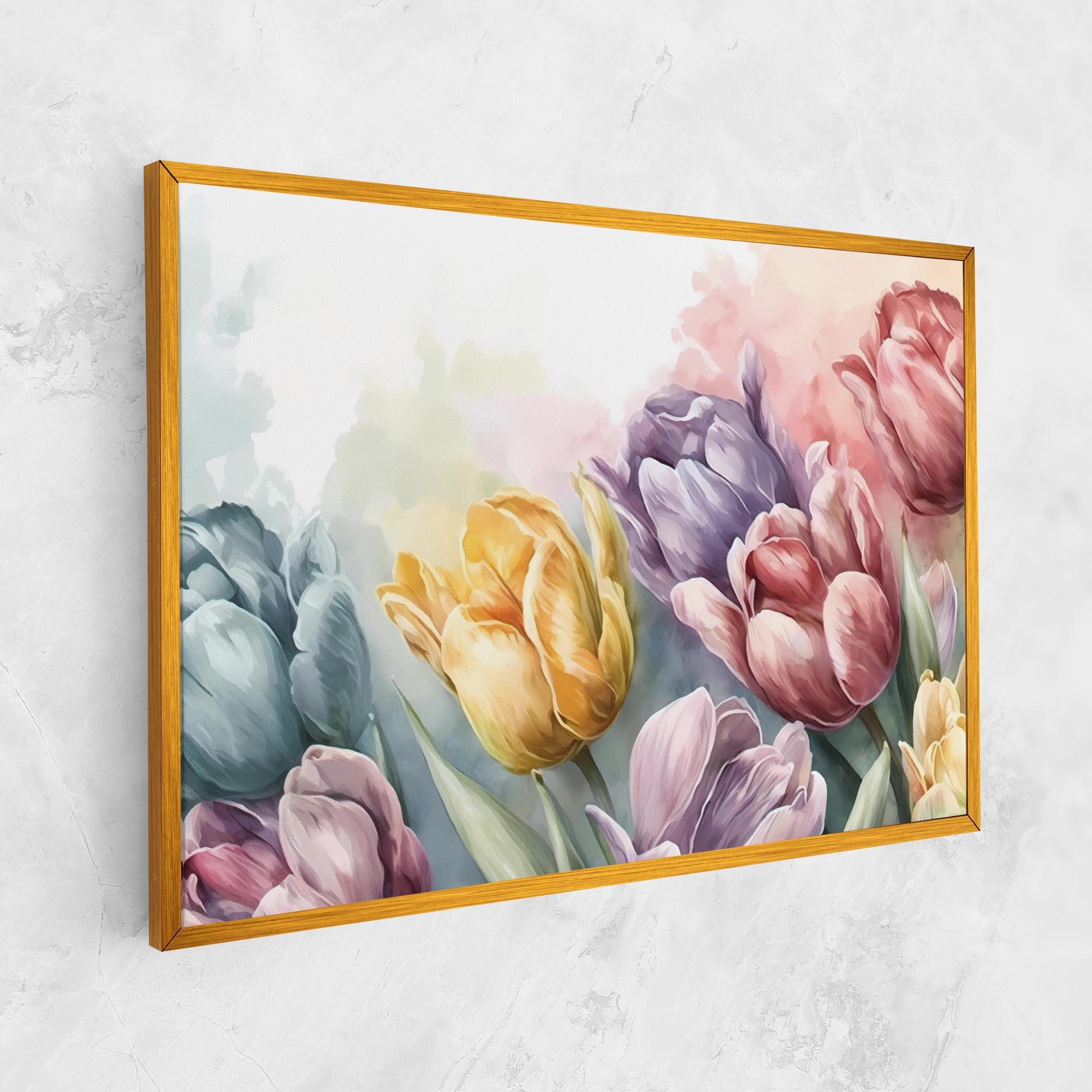 Картина на платно Pastel Tulips mockup 1