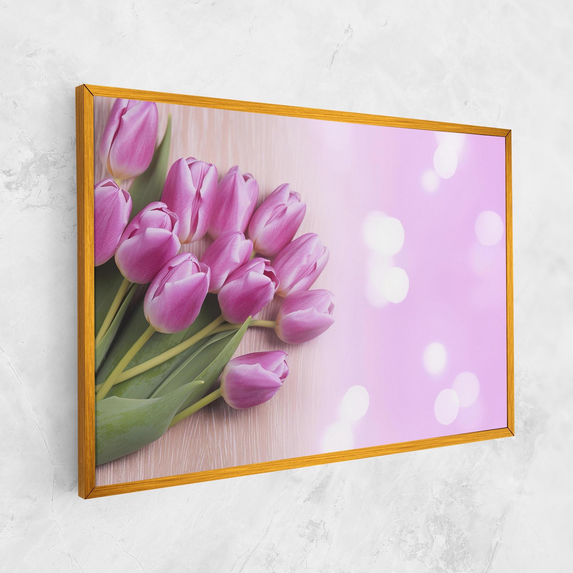 Картина на платно Pink Tulip Flowers mockup 1