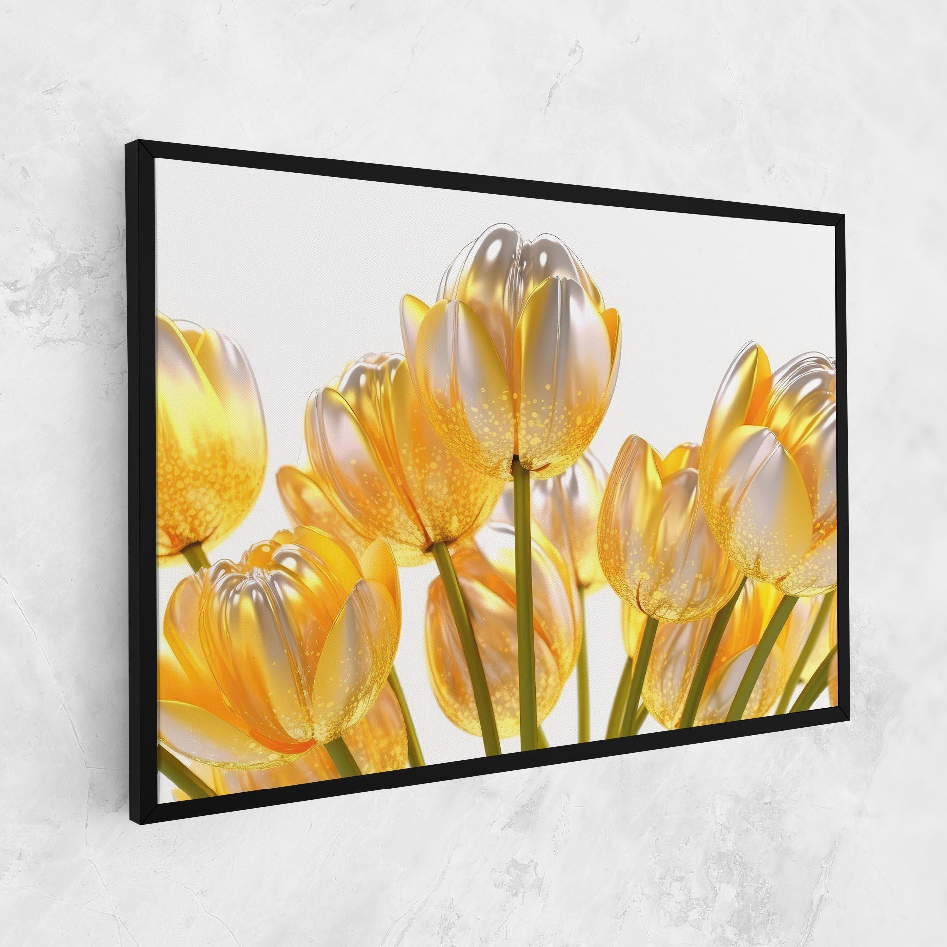 Картина на платно Gold White Tulips mockup 1