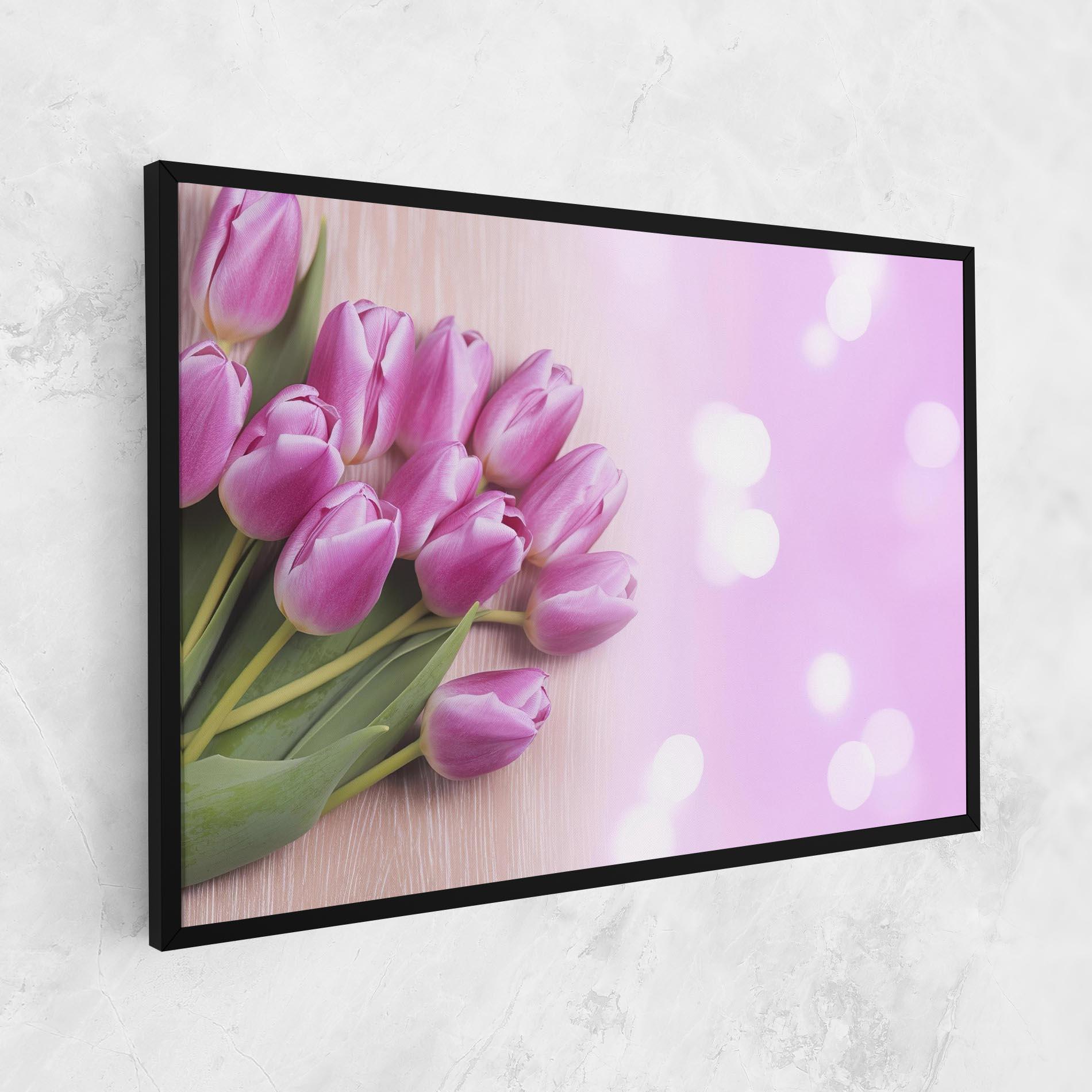 Картина на платно Pink Tulip Flowers mockup 1