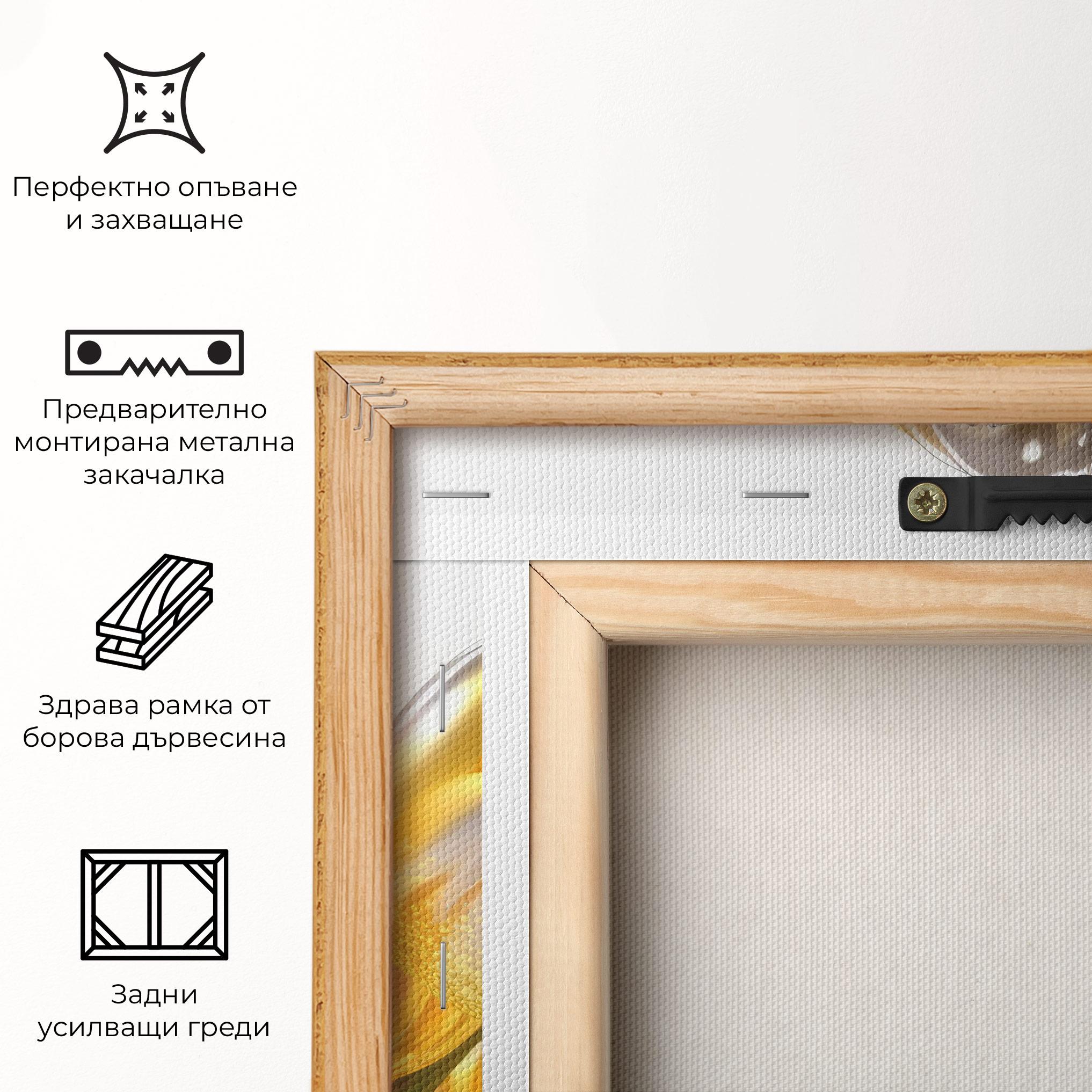 Картина на платно Gold White Tulips mockup 5