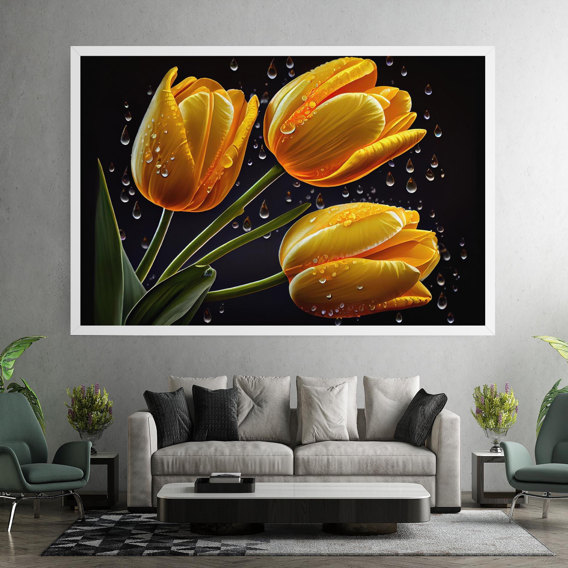 Картина на платно 3 Yellow Tulips mockup 7