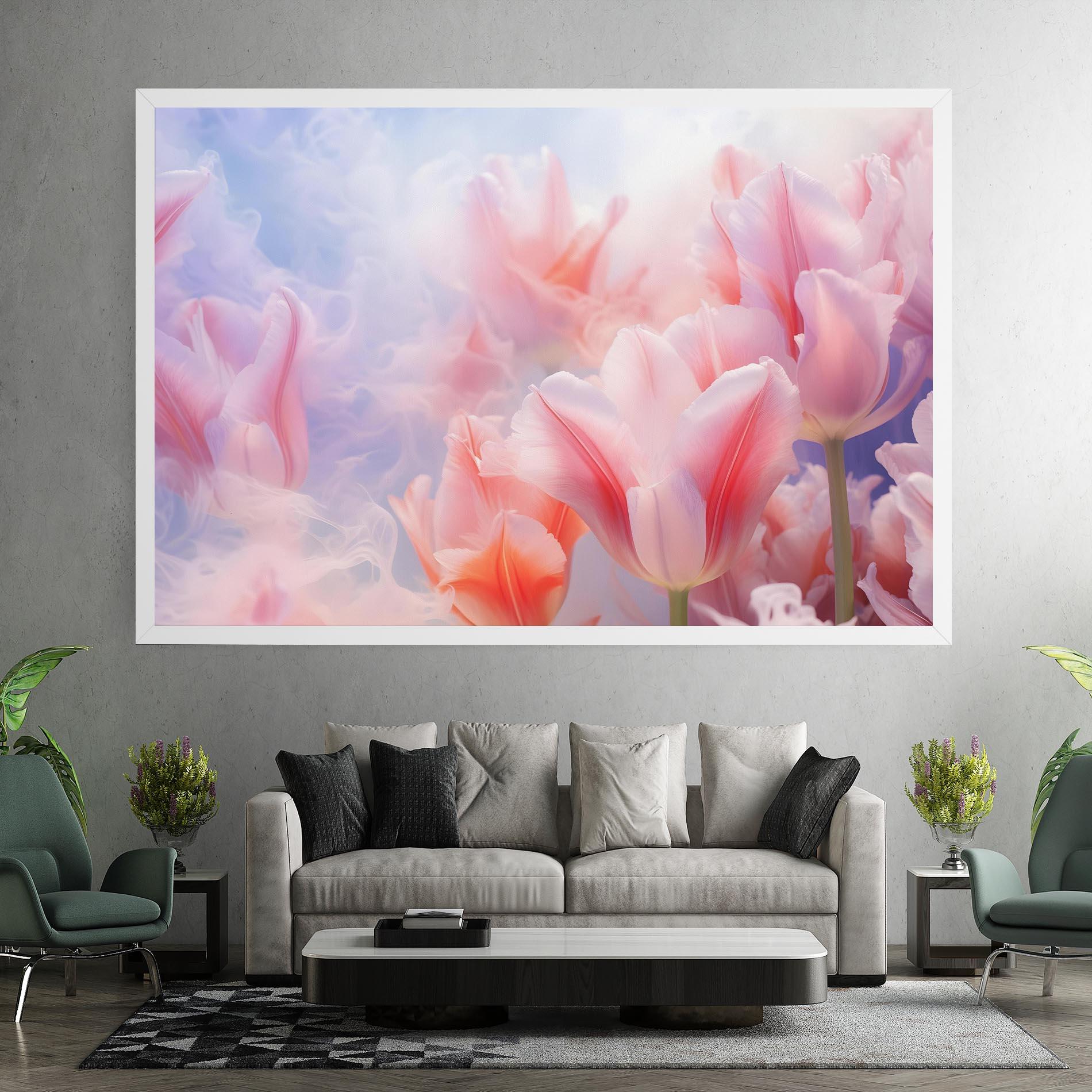 Картина на платно Dreamy Pink Tulips mockup 7
