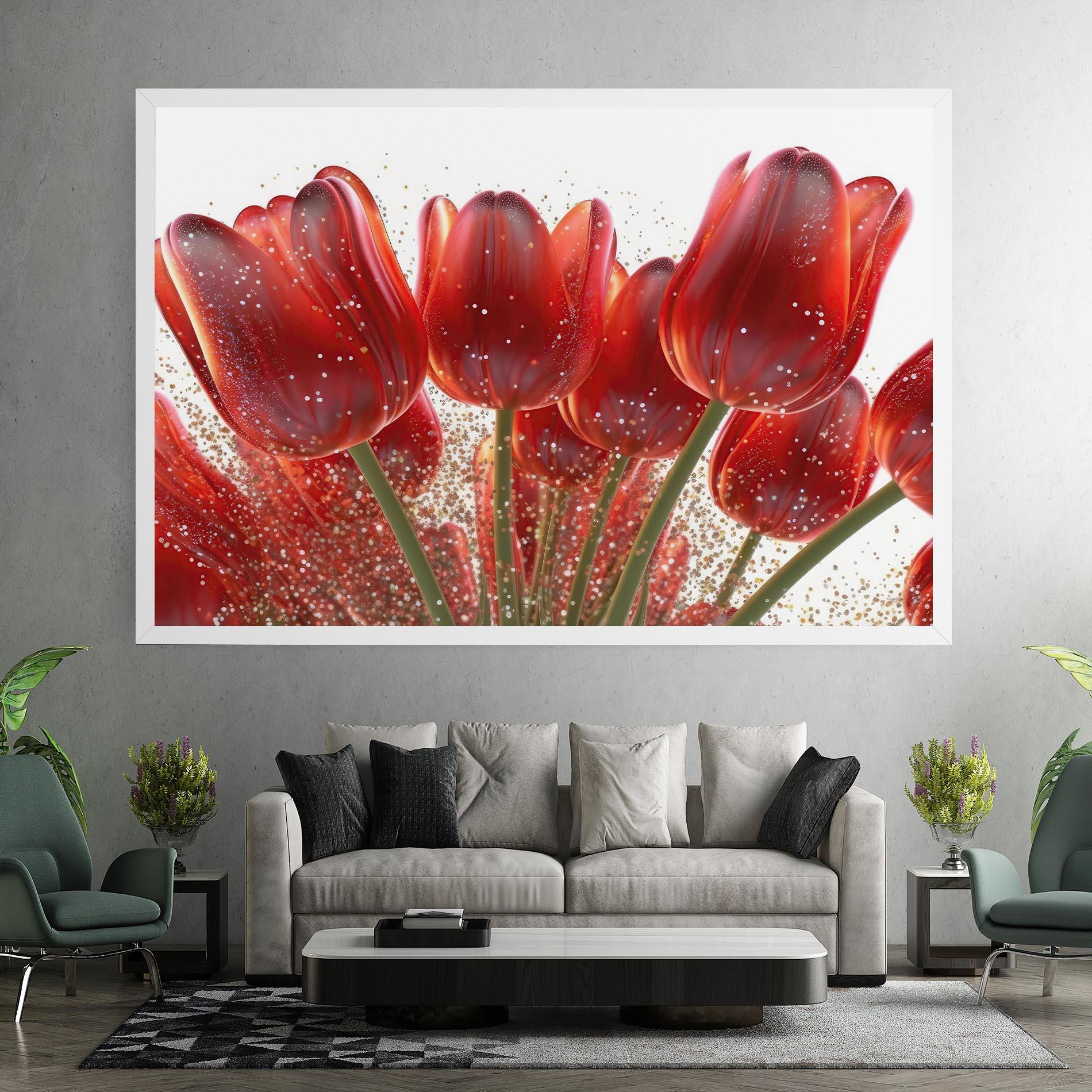 Картина на платно Glitter Red Tulips mockup 7