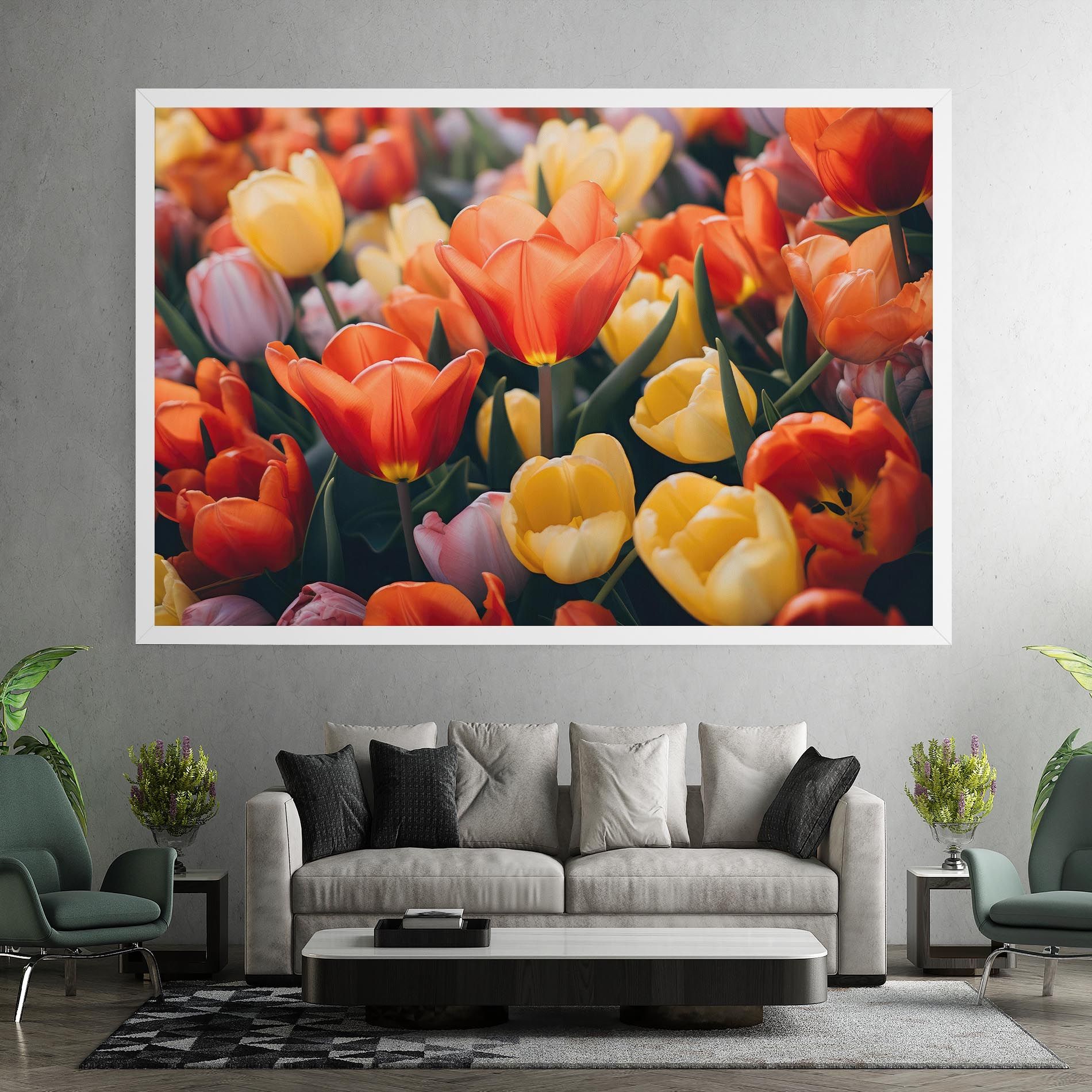 Orange Yellow Tulips mockup 7