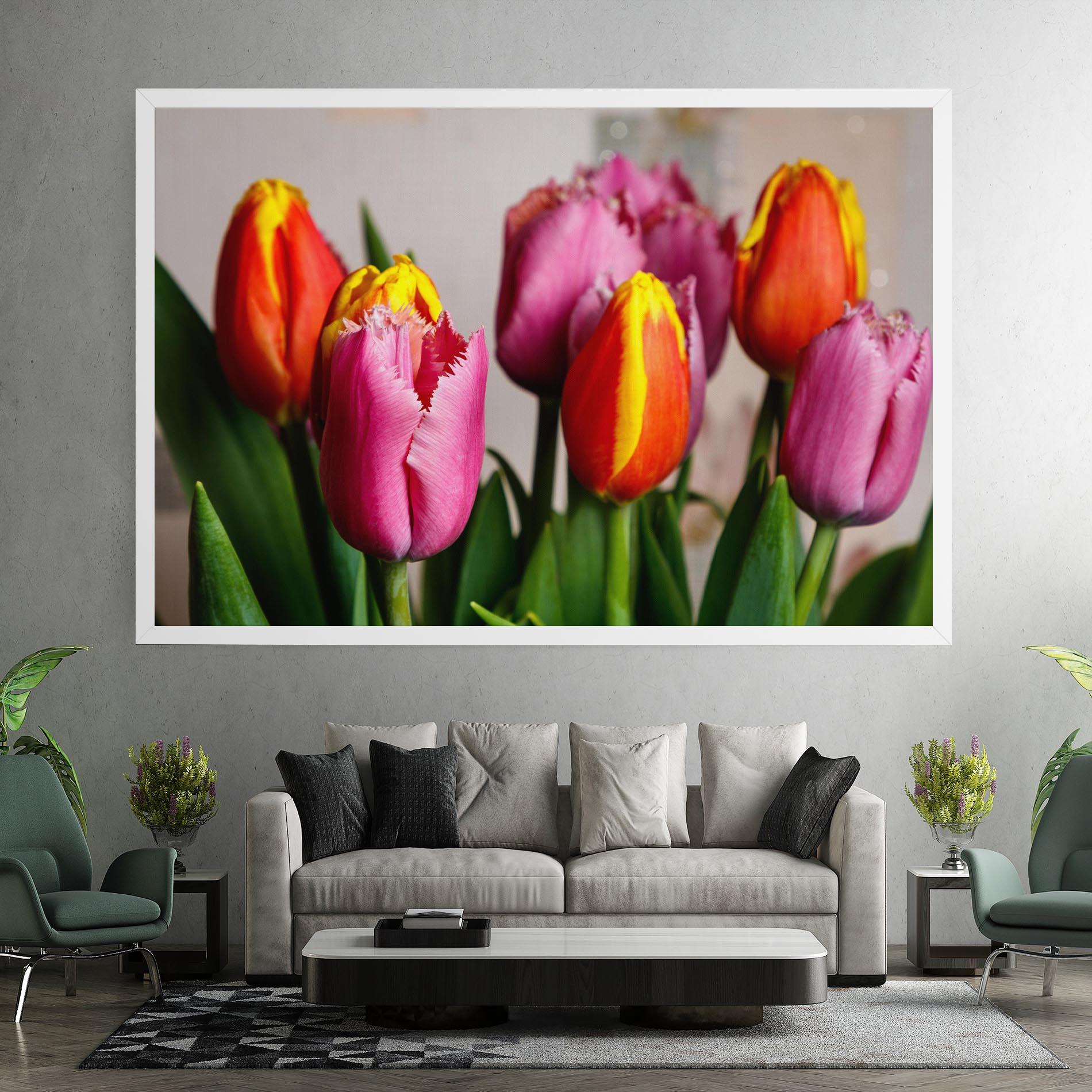 Картина на платно Pink Orange Tulips mockup 7