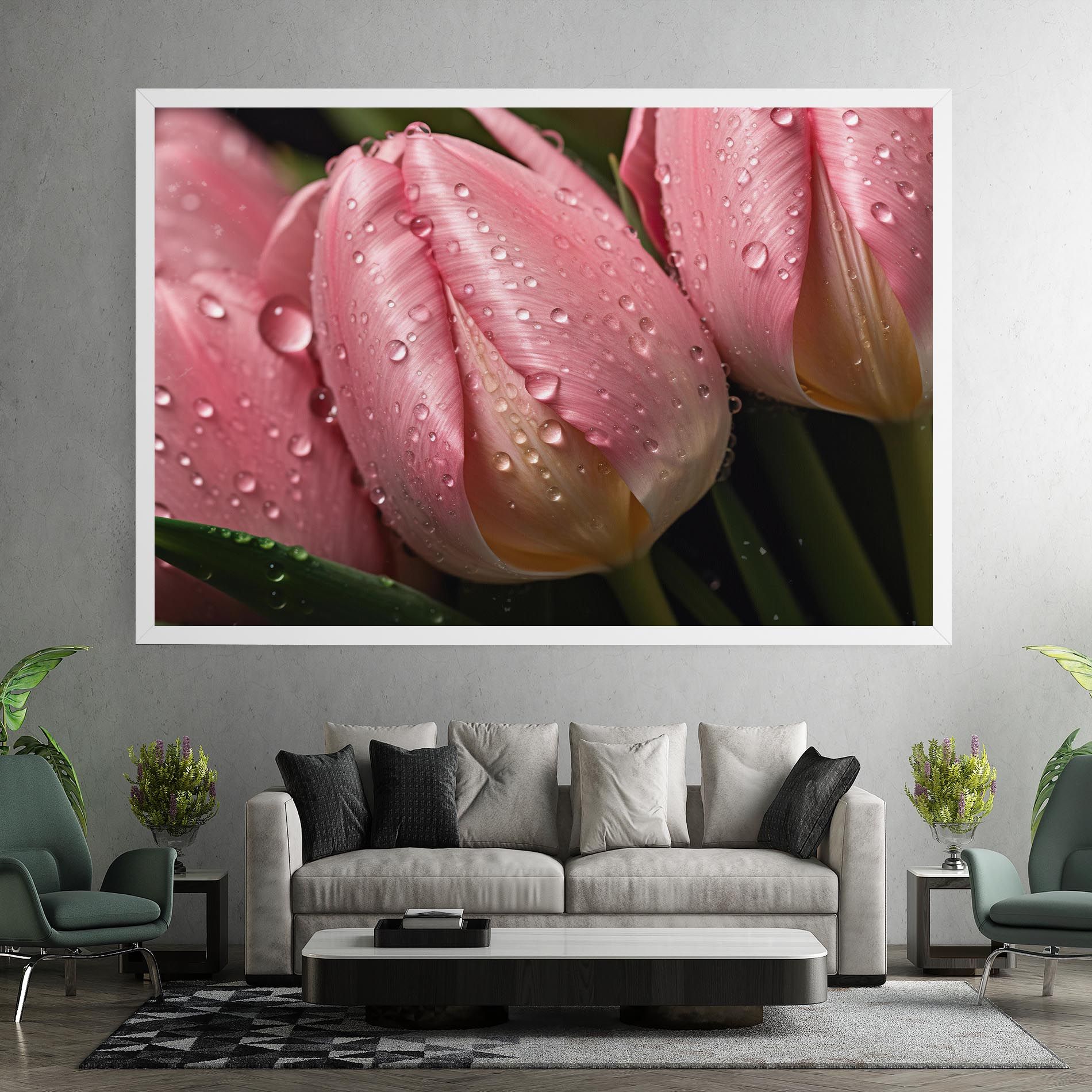 Pink Tulip With Drops mockup 7