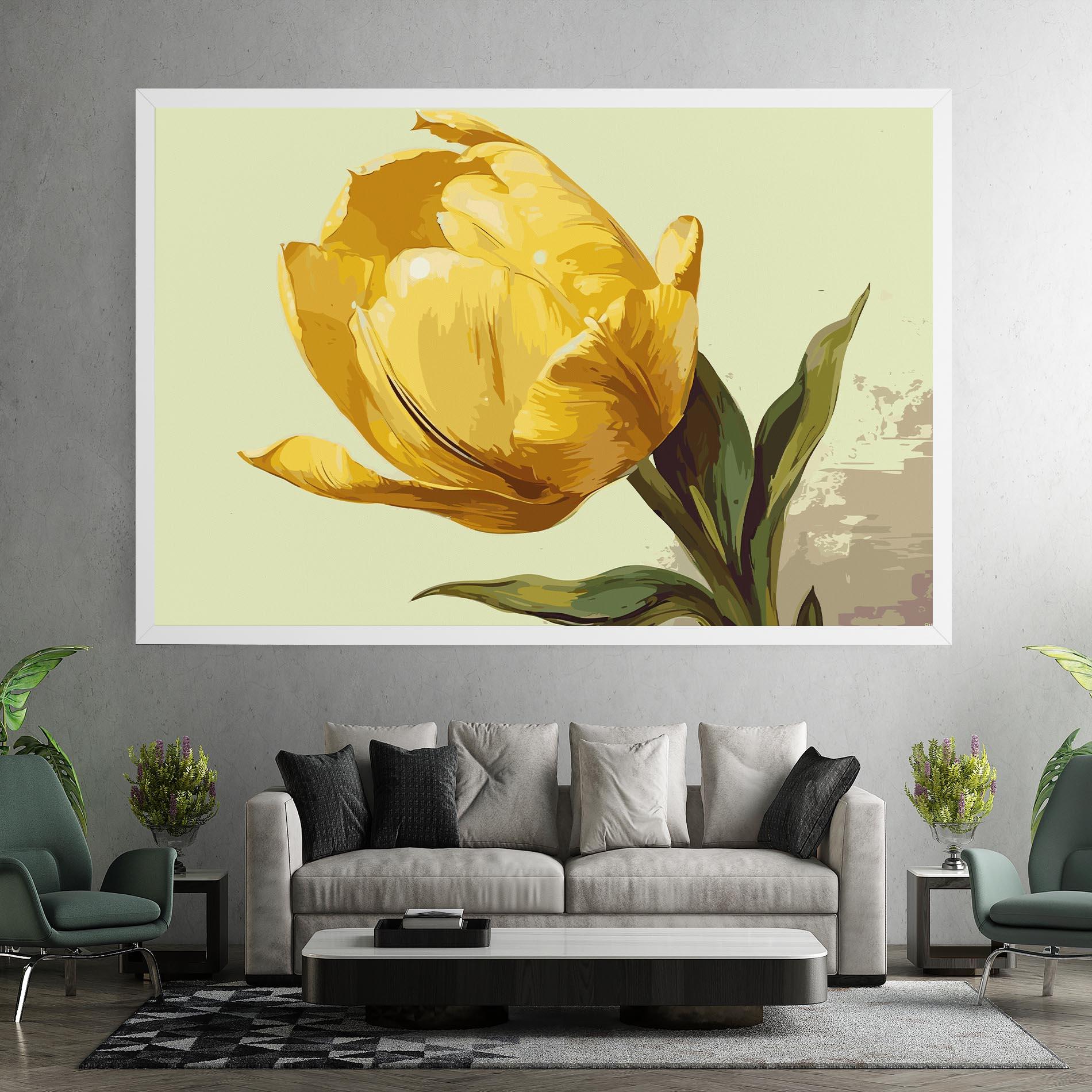 Картина на платно Yellow Shiny Tulip mockup 7