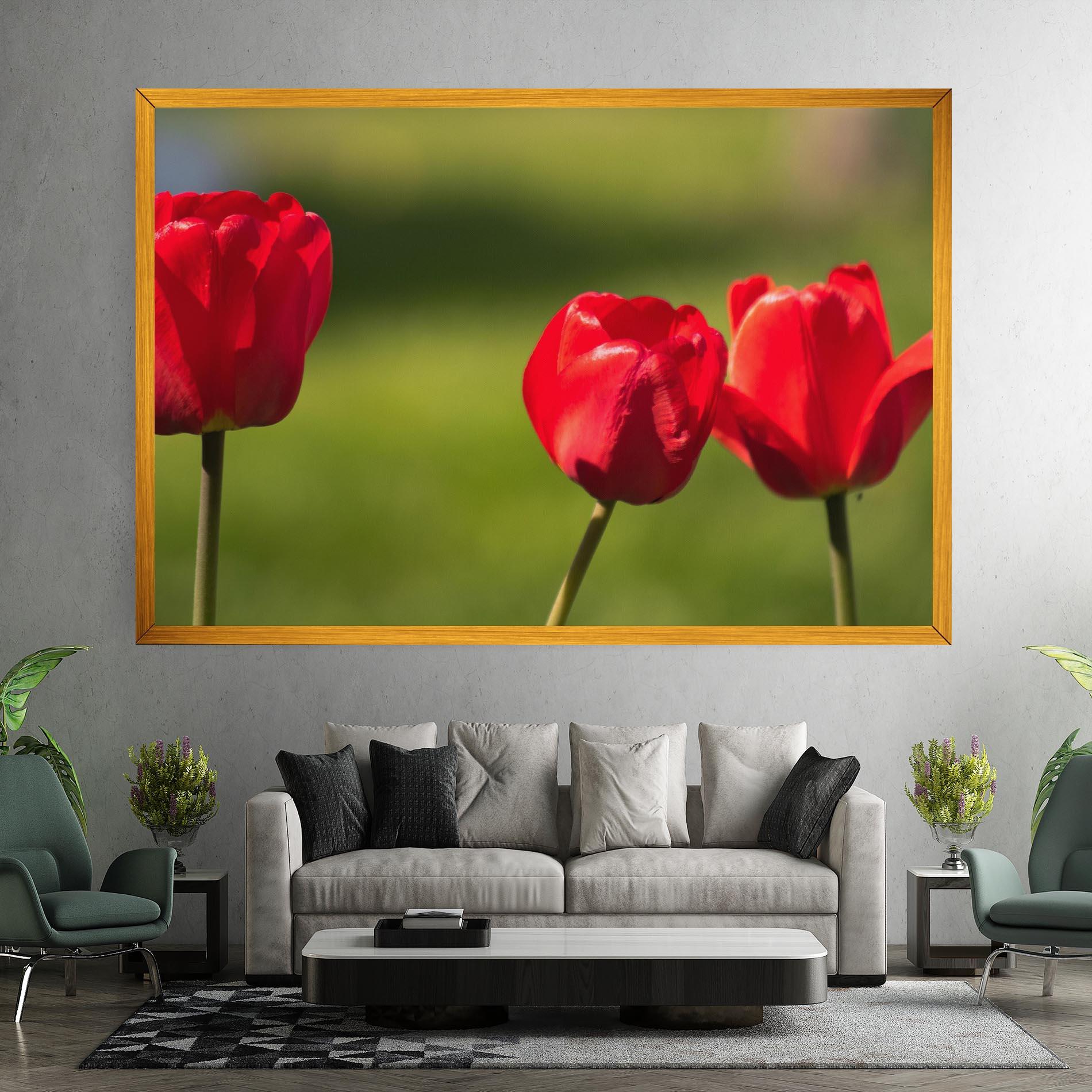 Картина на платно 3 Red Tulips mockup 7