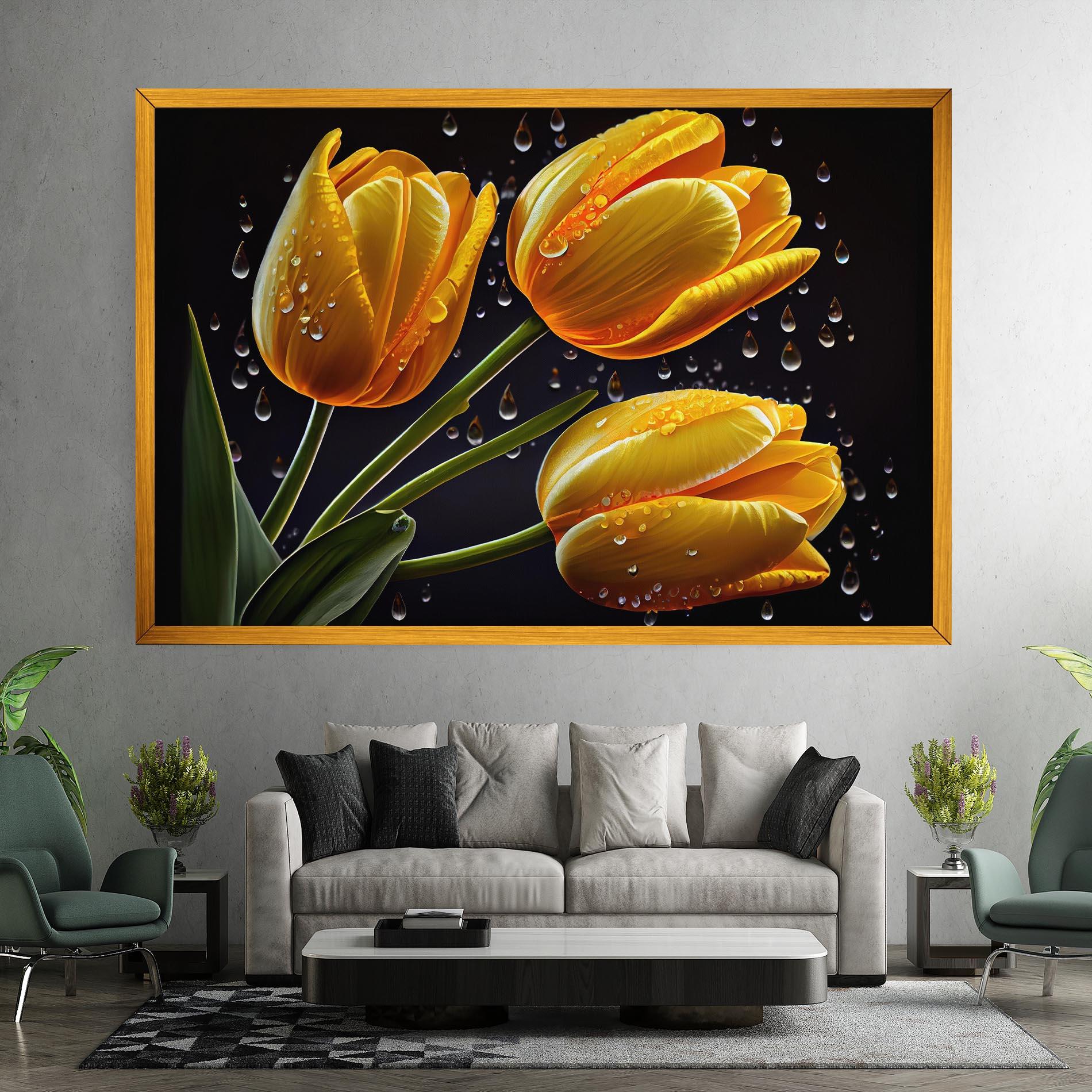 Картина на платно 3 Yellow Tulips mockup 7
