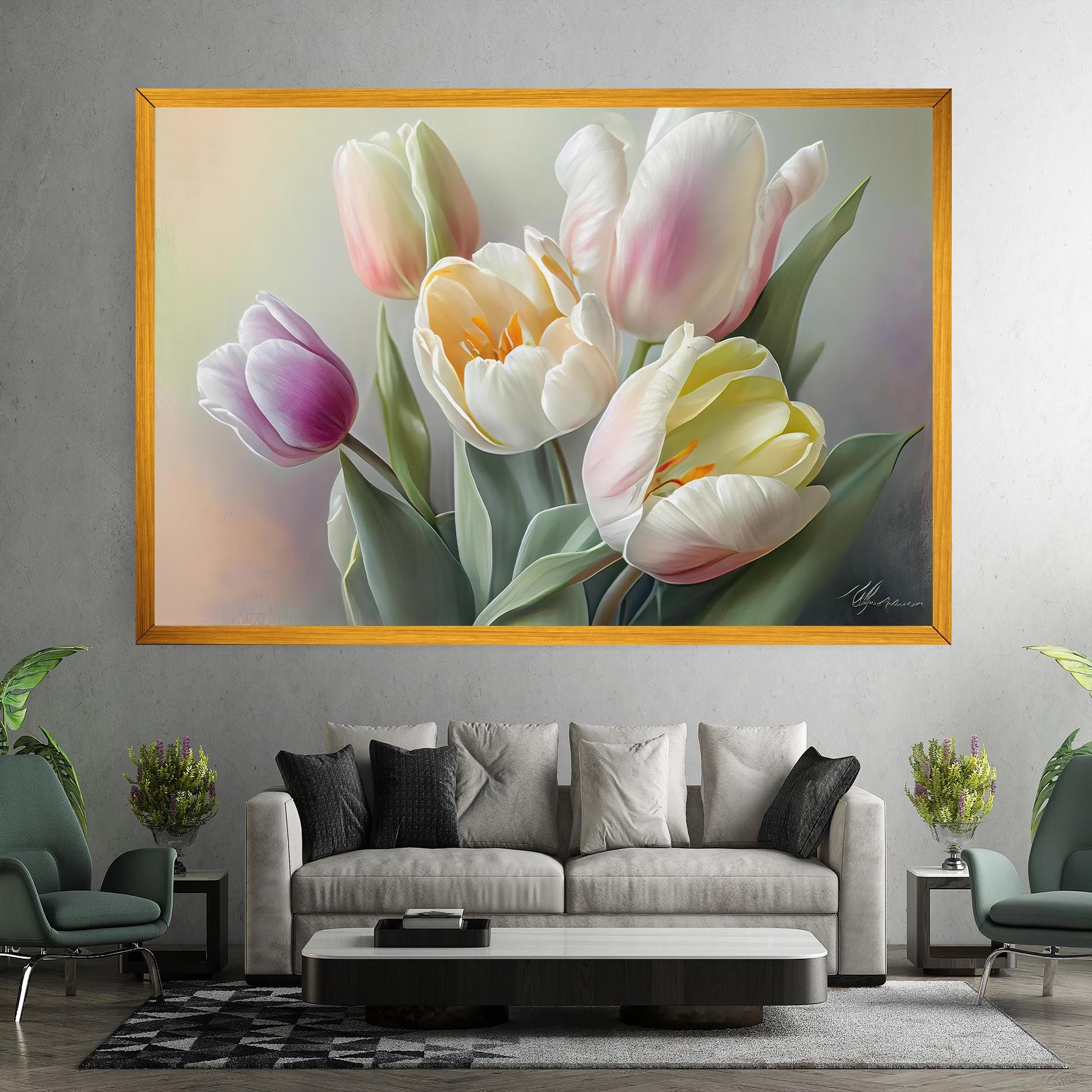 White Tulips Painting mockup 7