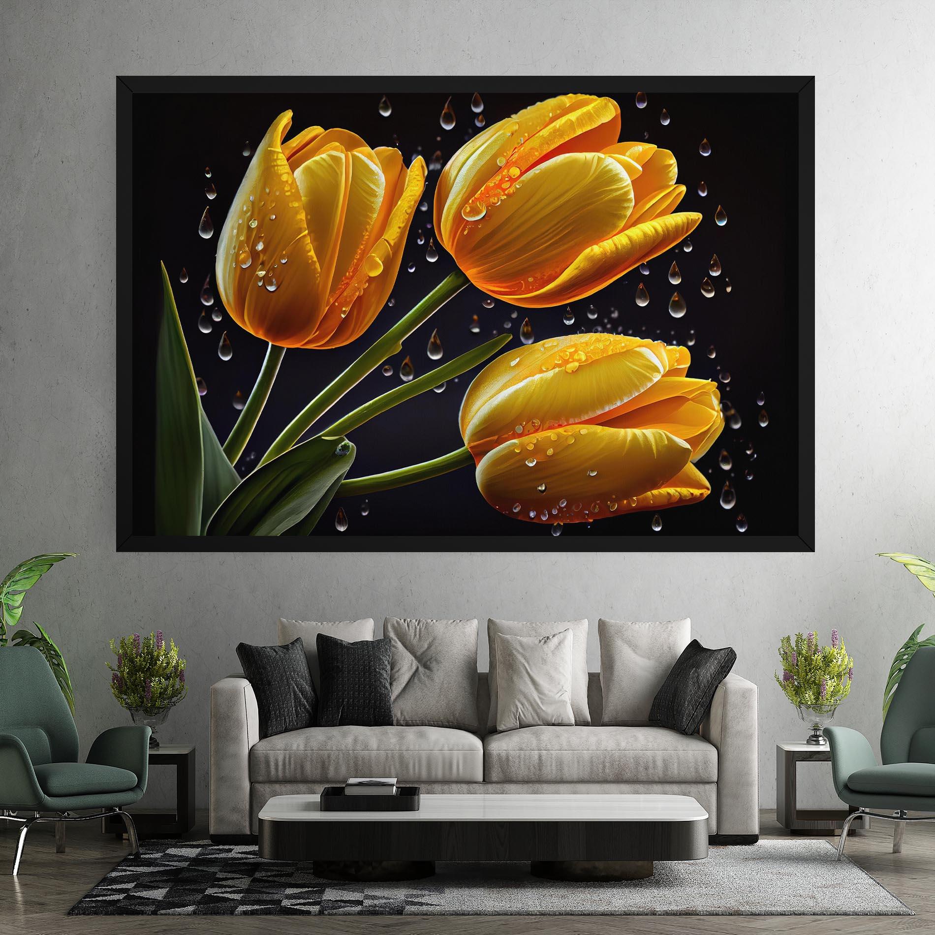 Картина на платно 3 Yellow Tulips mockup 7