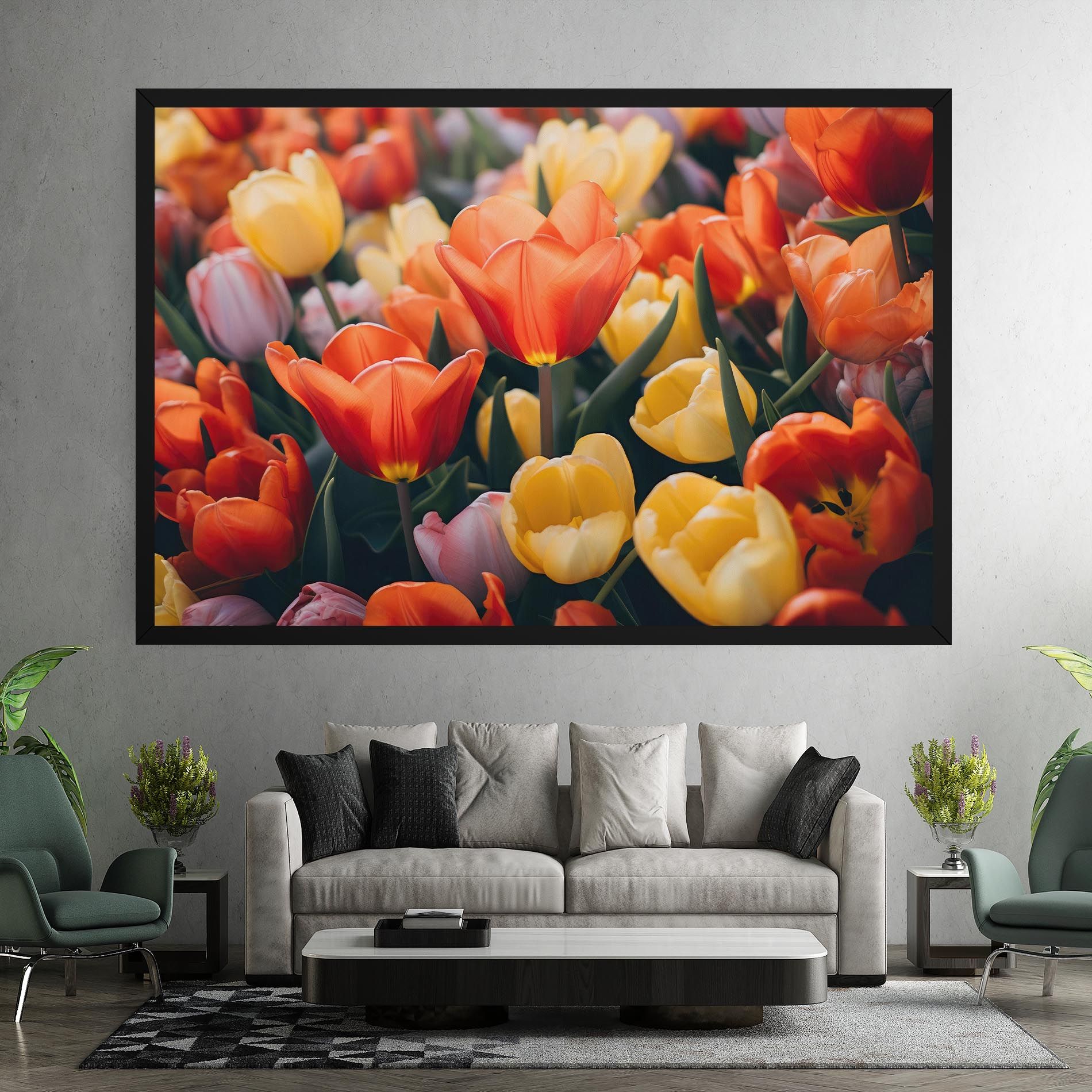 Orange Yellow Tulips mockup 7