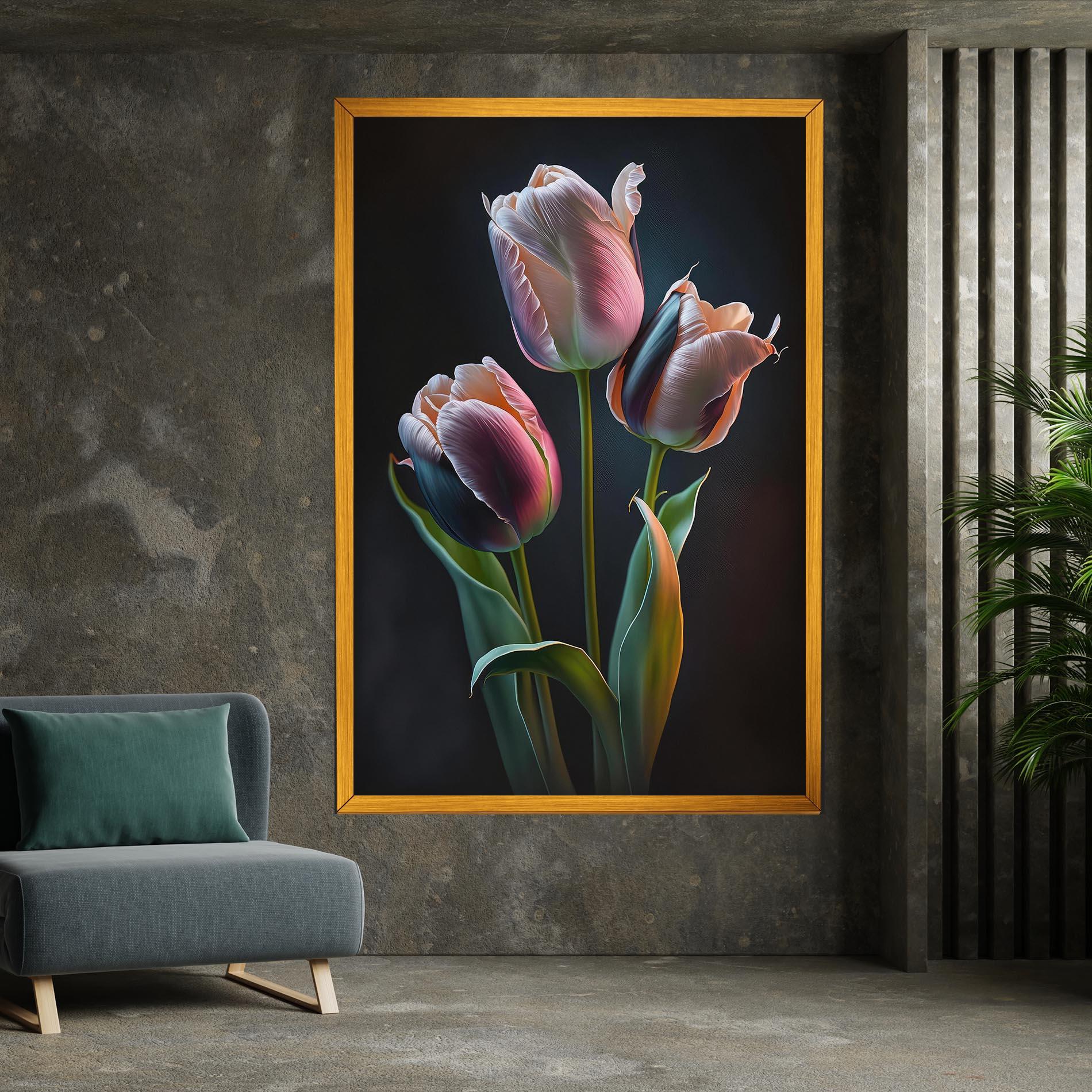 Картина на платно Light Purple Tulips mockup 7