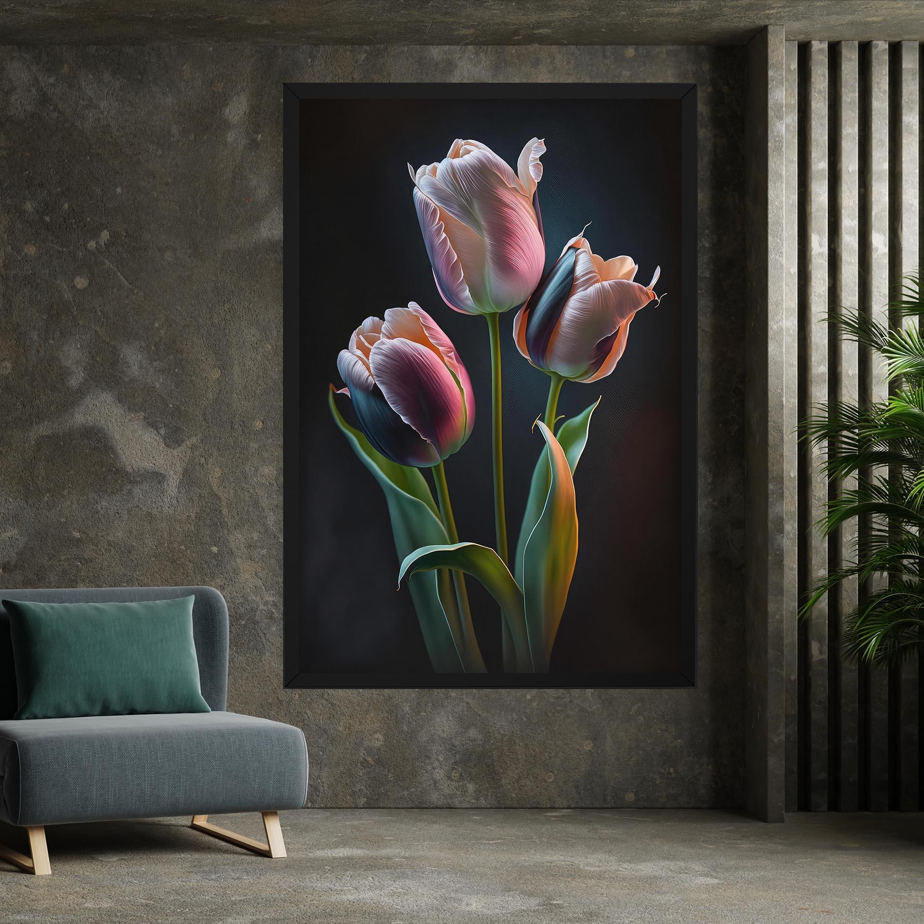 Картина на платно Light Purple Tulips mockup 7
