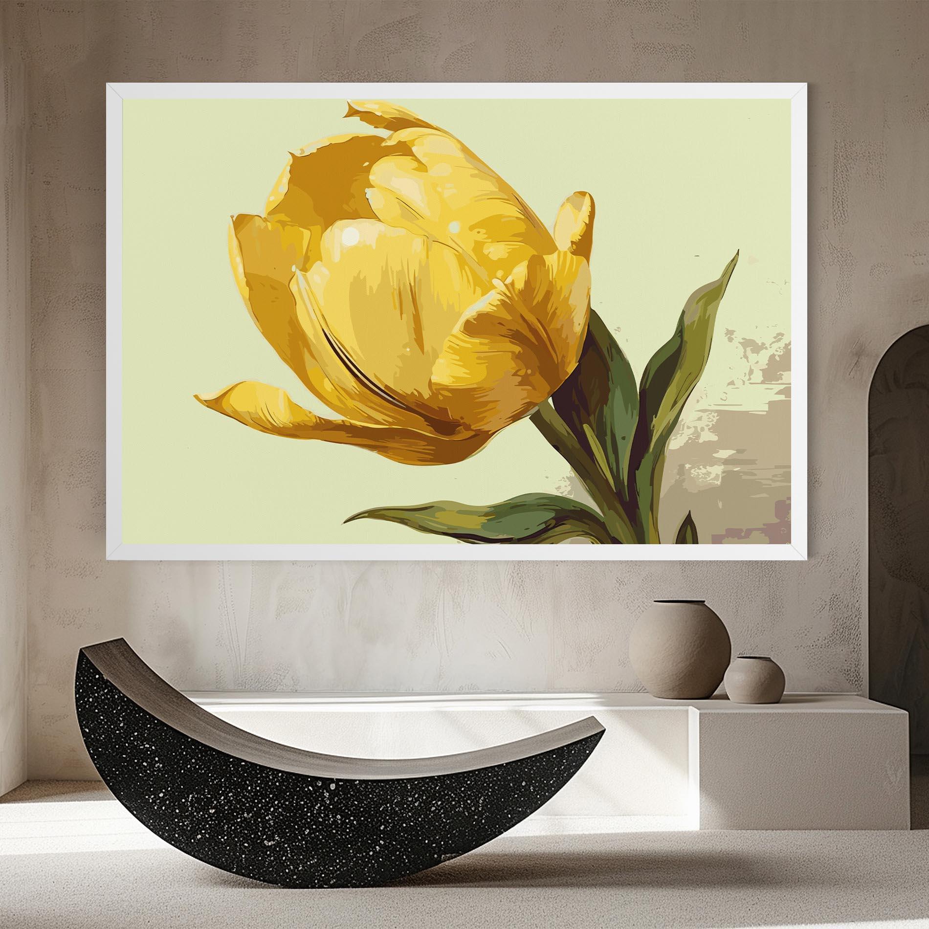 Картина на платно Yellow Shiny Tulip mockup 8