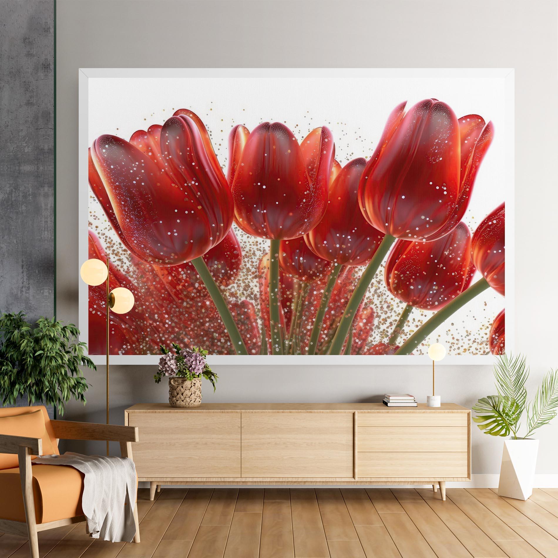 Картина на платно Glitter Red Tulips mockup 9