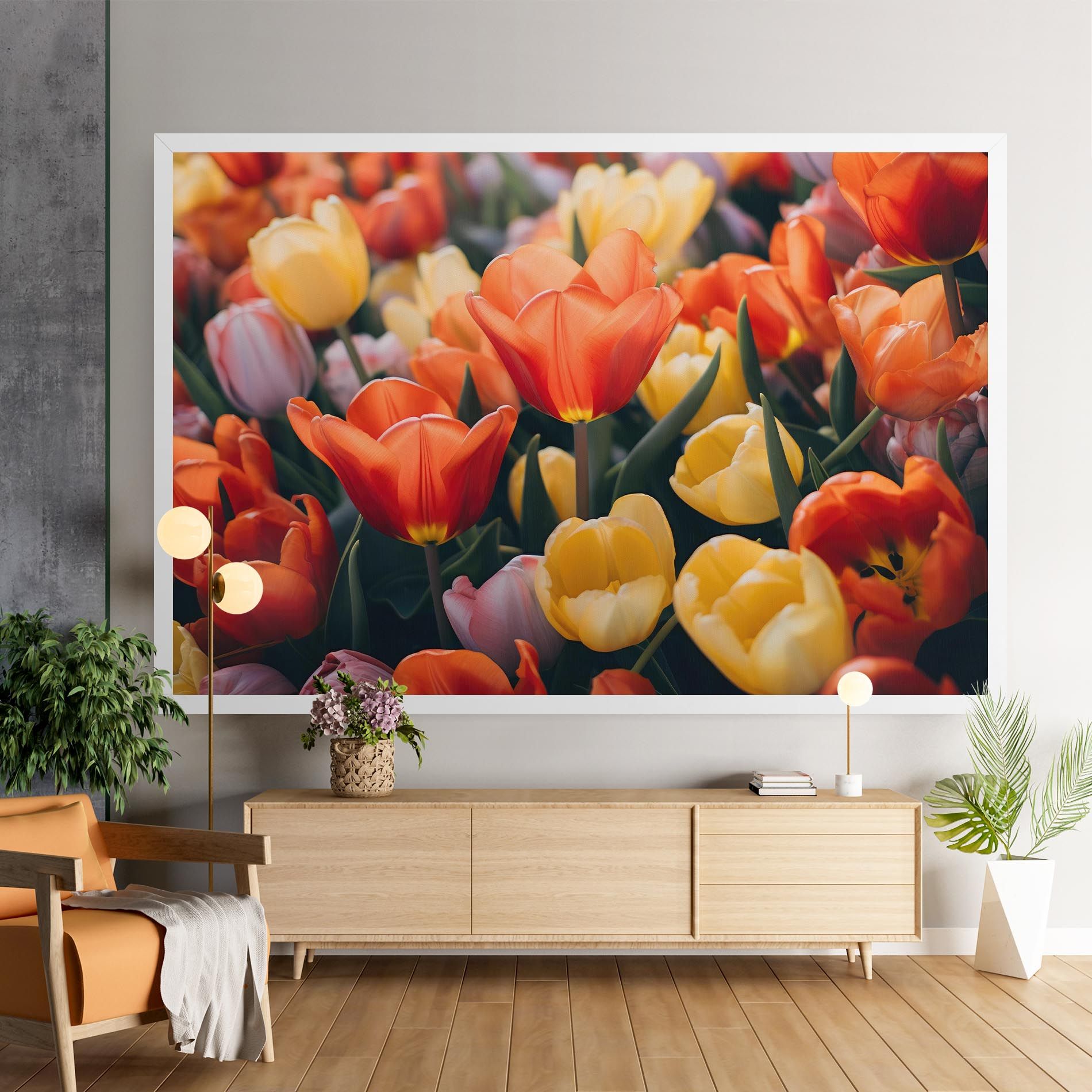 Orange Yellow Tulips mockup 9
