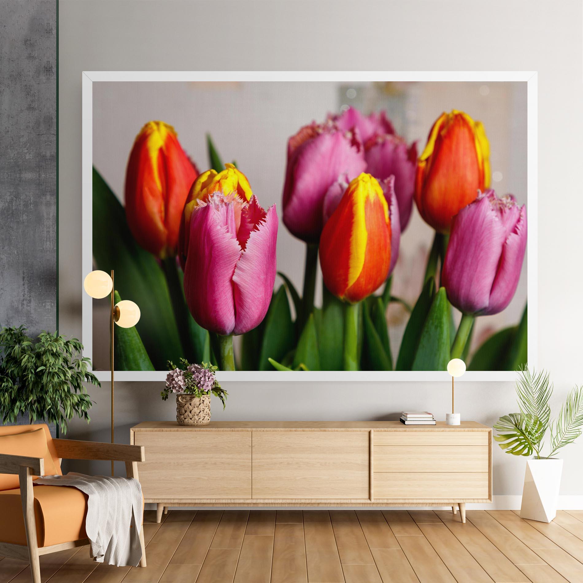 Картина на платно Pink Orange Tulips mockup 9