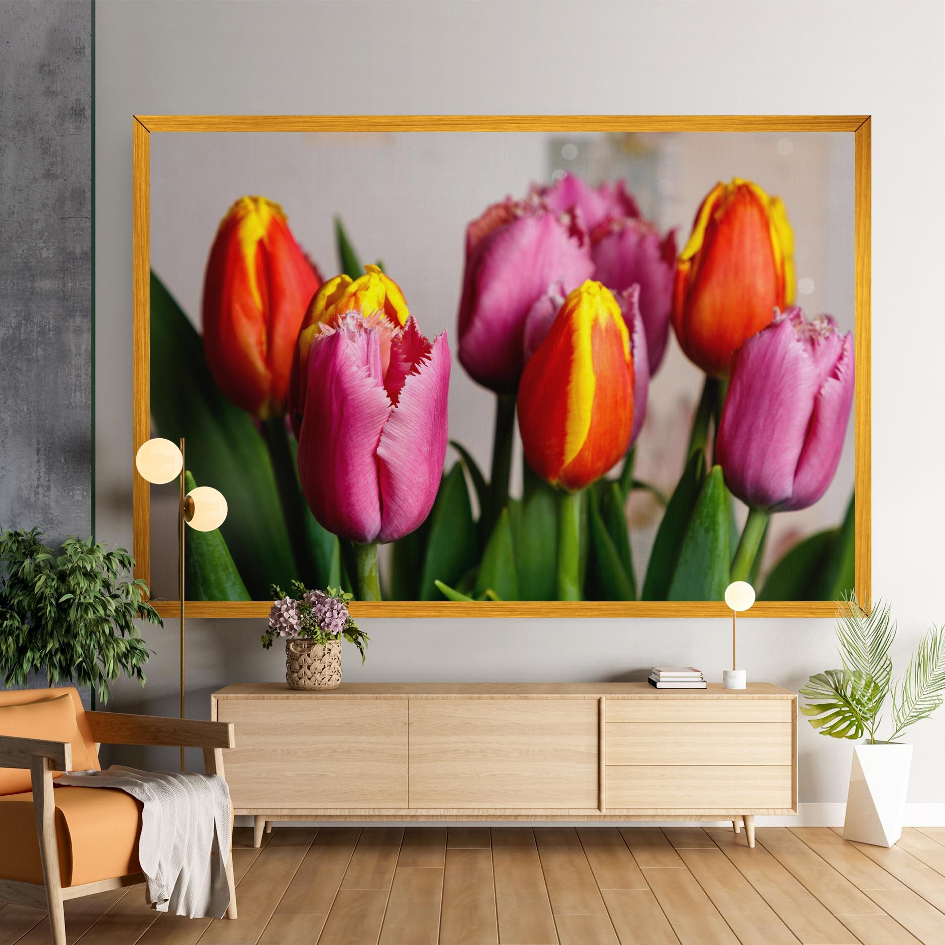 Pink Orange Tulips mockup 9