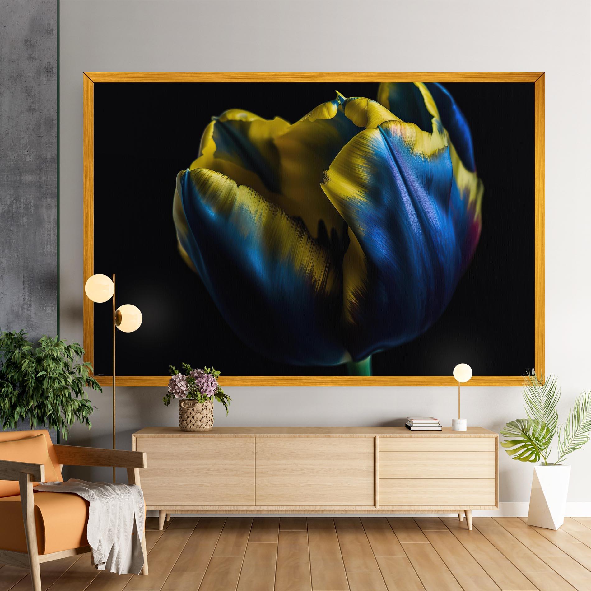 Картина на платно Yellow Blue Tulip mockup 9