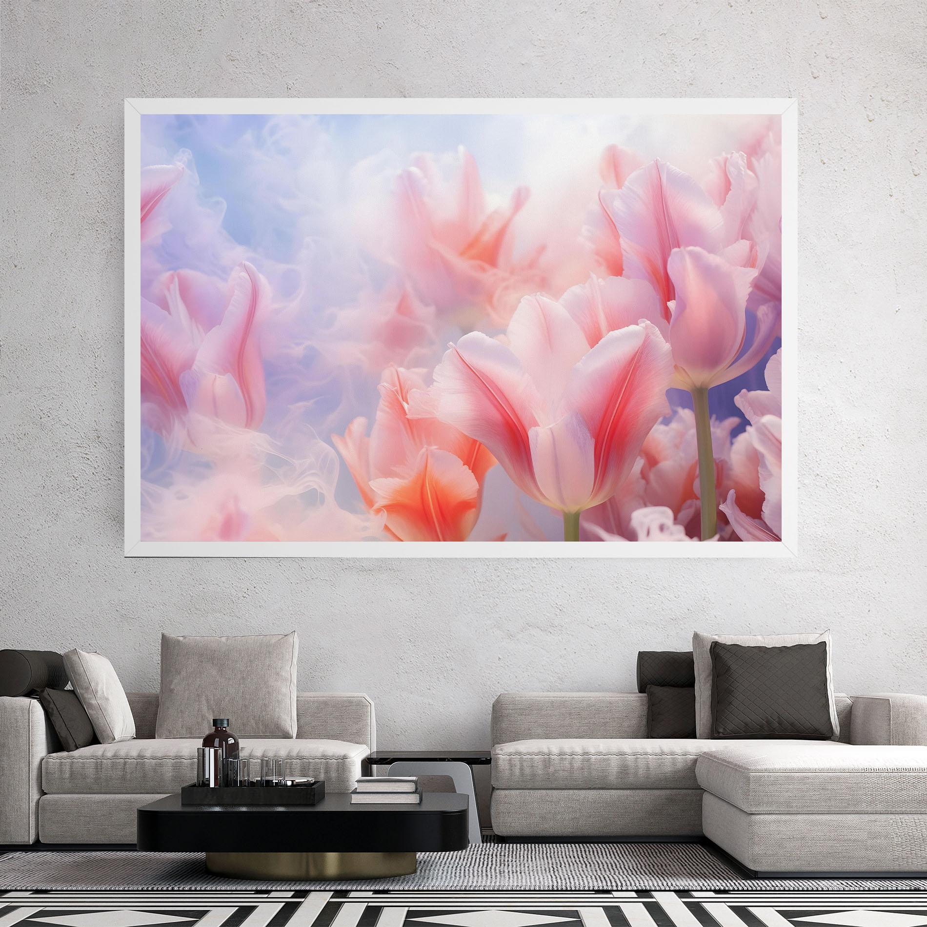 Картина на платно Dreamy Pink Tulips mockup 2