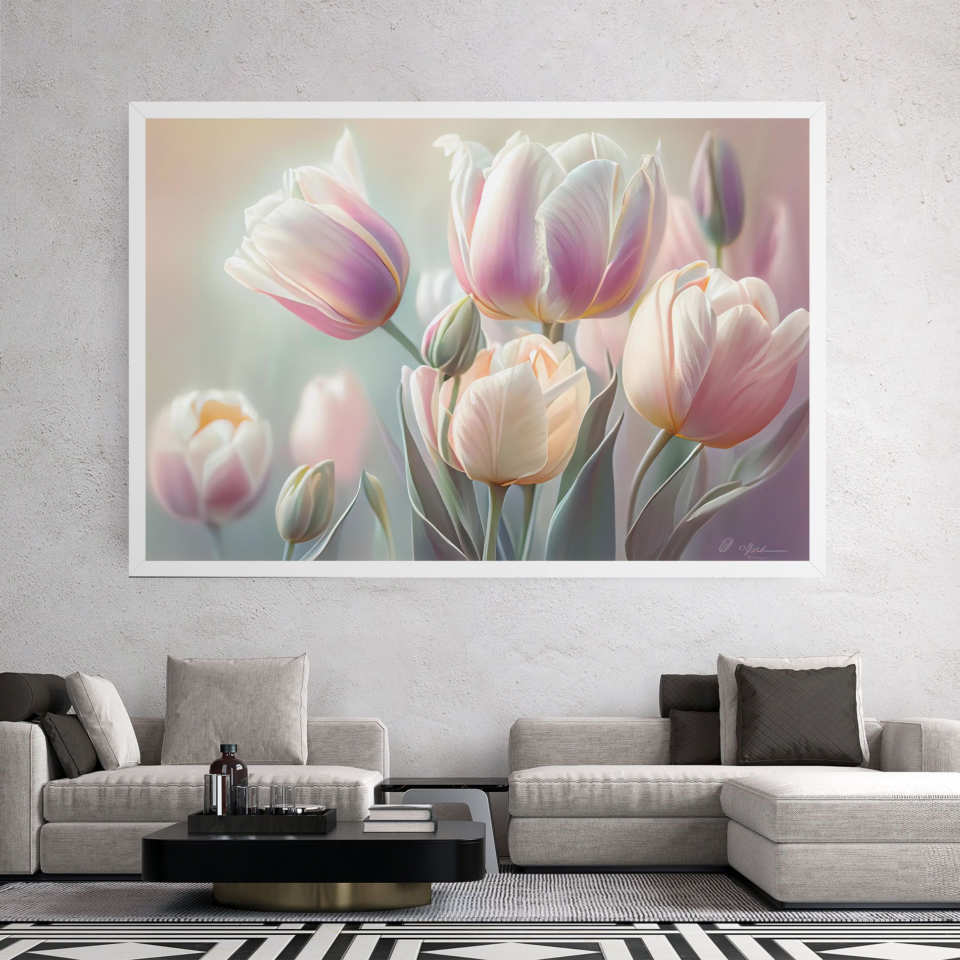 Dreamy White Tulips mockup 2