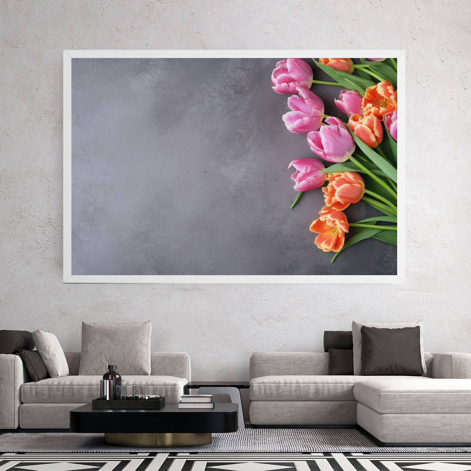 Light Orange Pink Tulips mockup 2