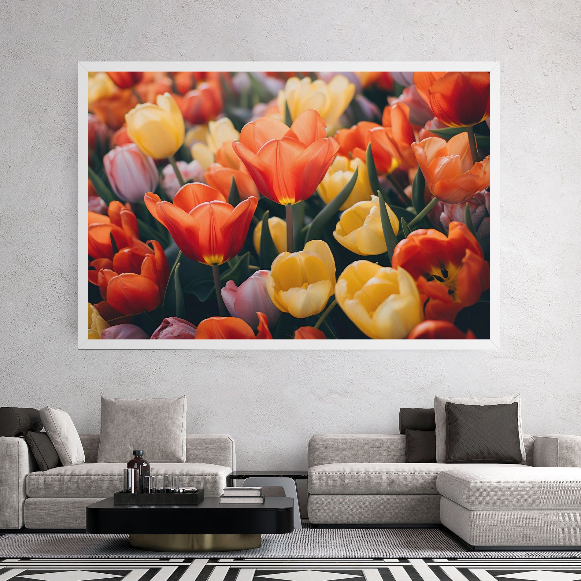 Orange Yellow Tulips mockup 2