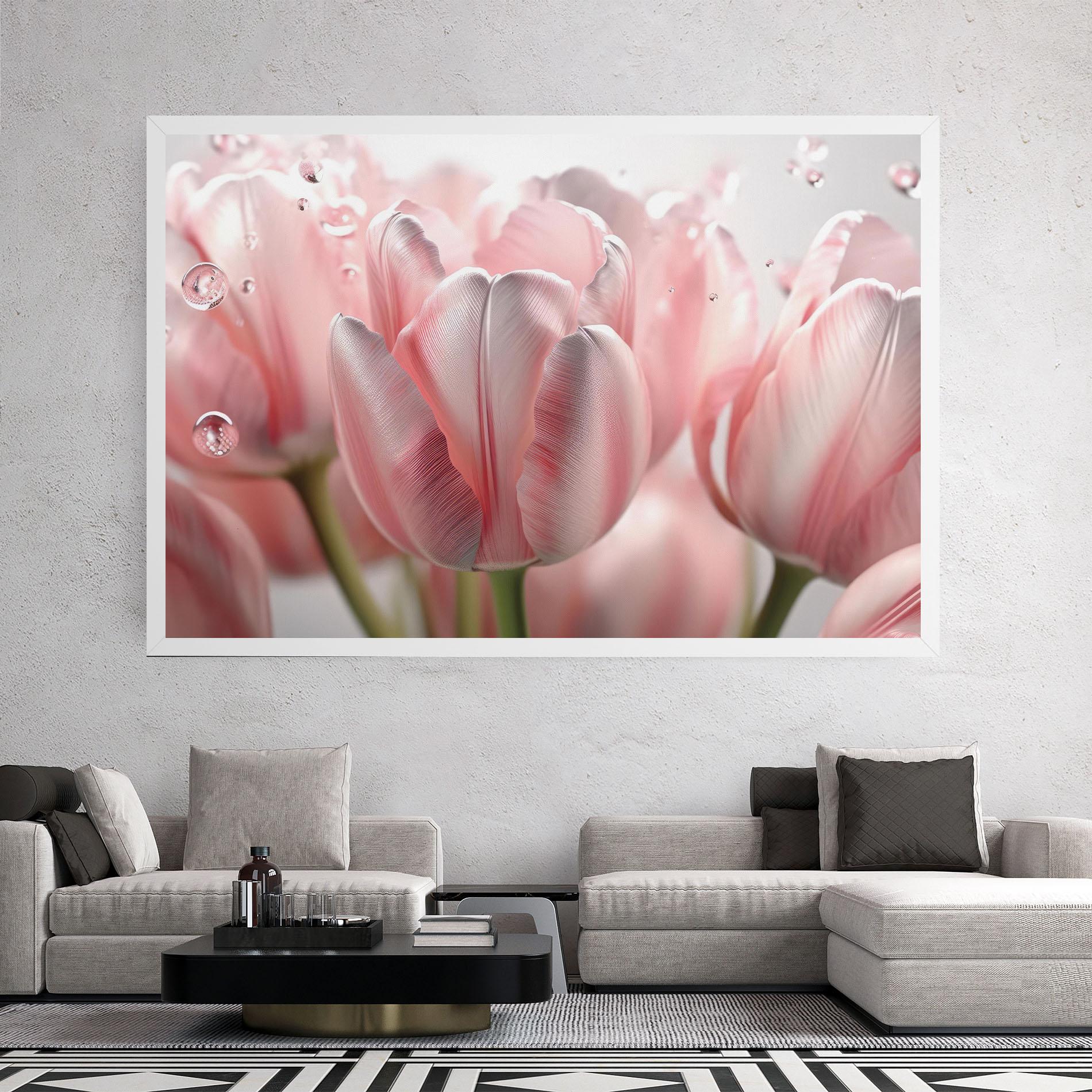 Картина на платно Pink Pretty Tulips mockup 2