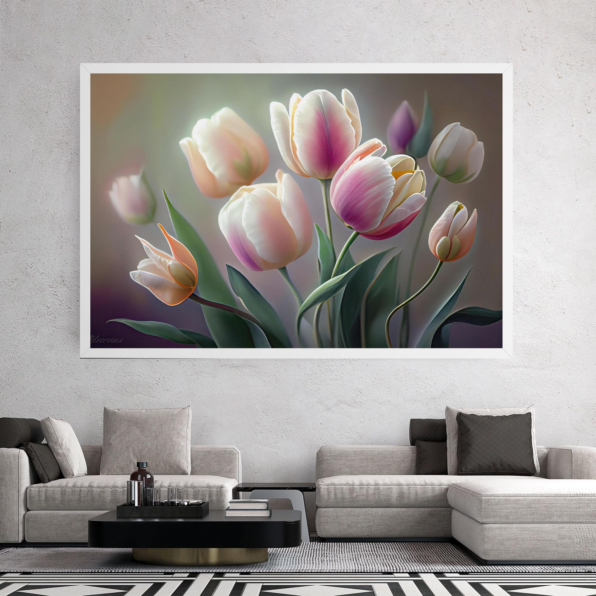 Картина на платно Pretty Tulips mockup 2