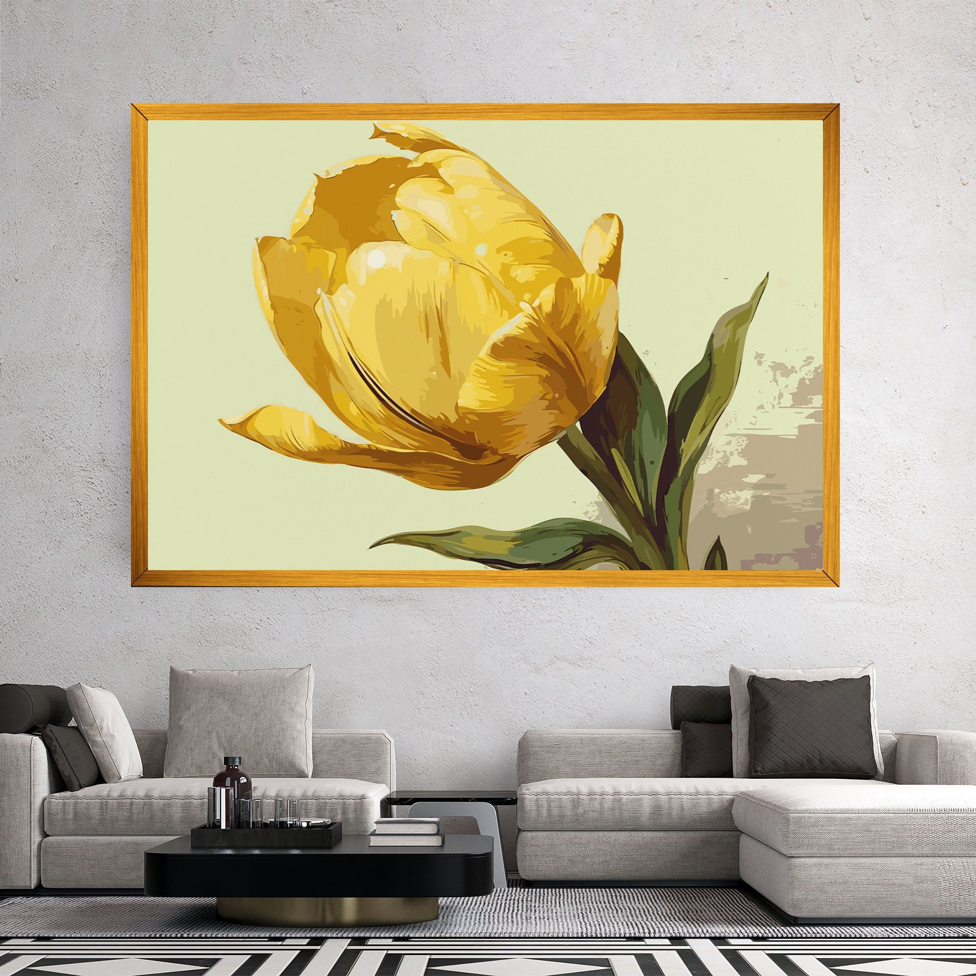 Yellow Shiny Tulip mockup 2