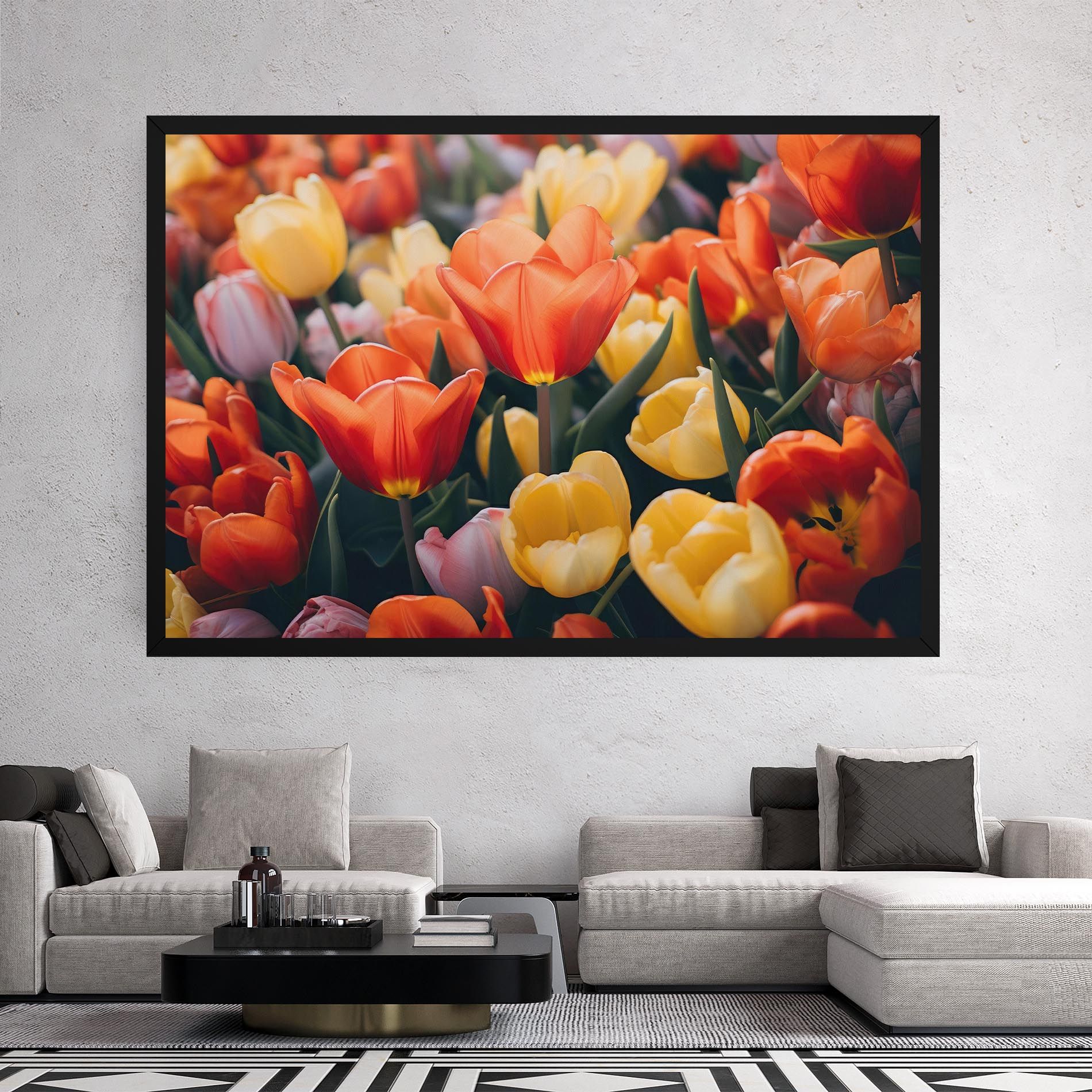 Orange Yellow Tulips mockup 2