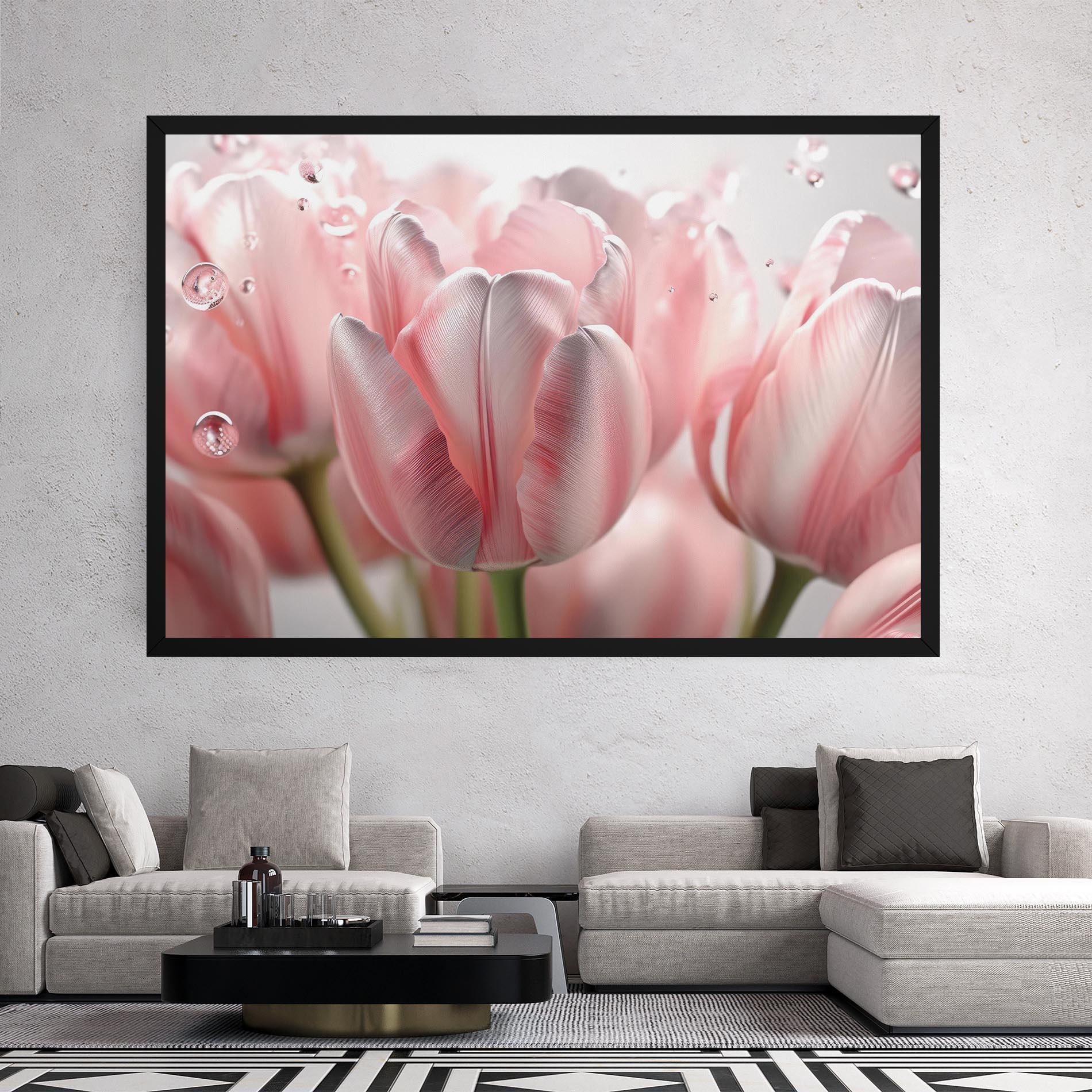 Картина на платно Pink Pretty Tulips mockup 2