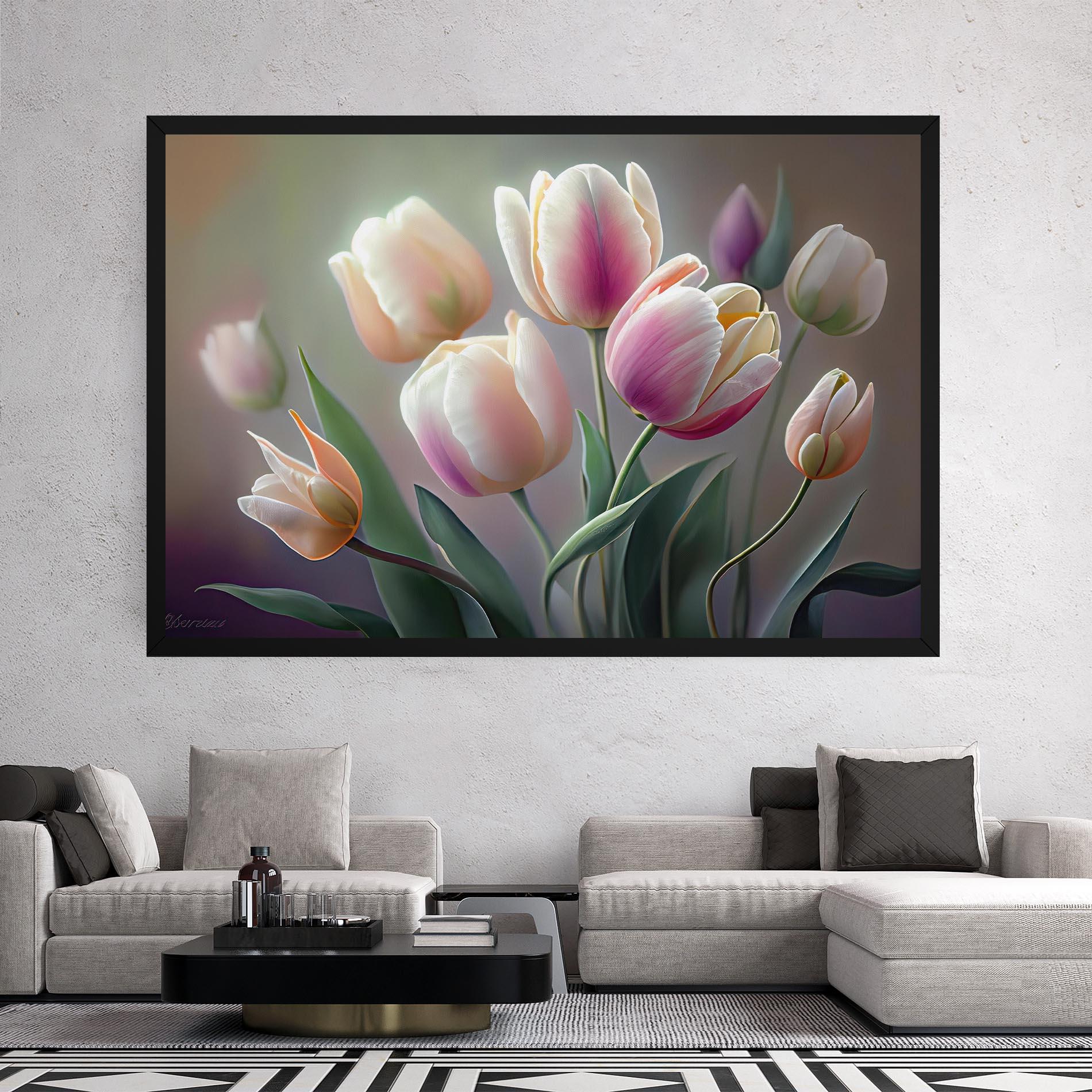 Картина на платно Pretty Tulips mockup 2