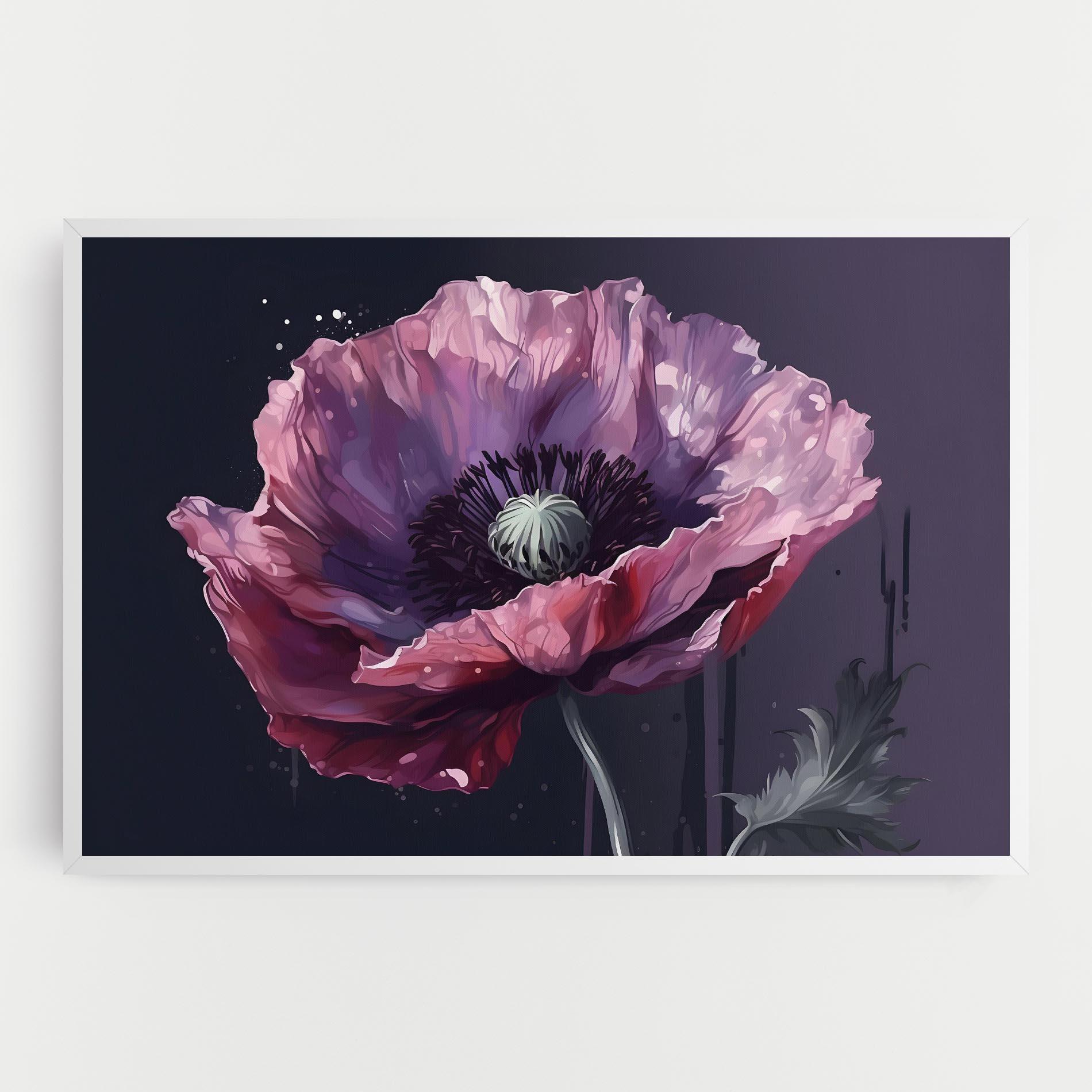 Картина на платно Light Purple Poppy mockup 0